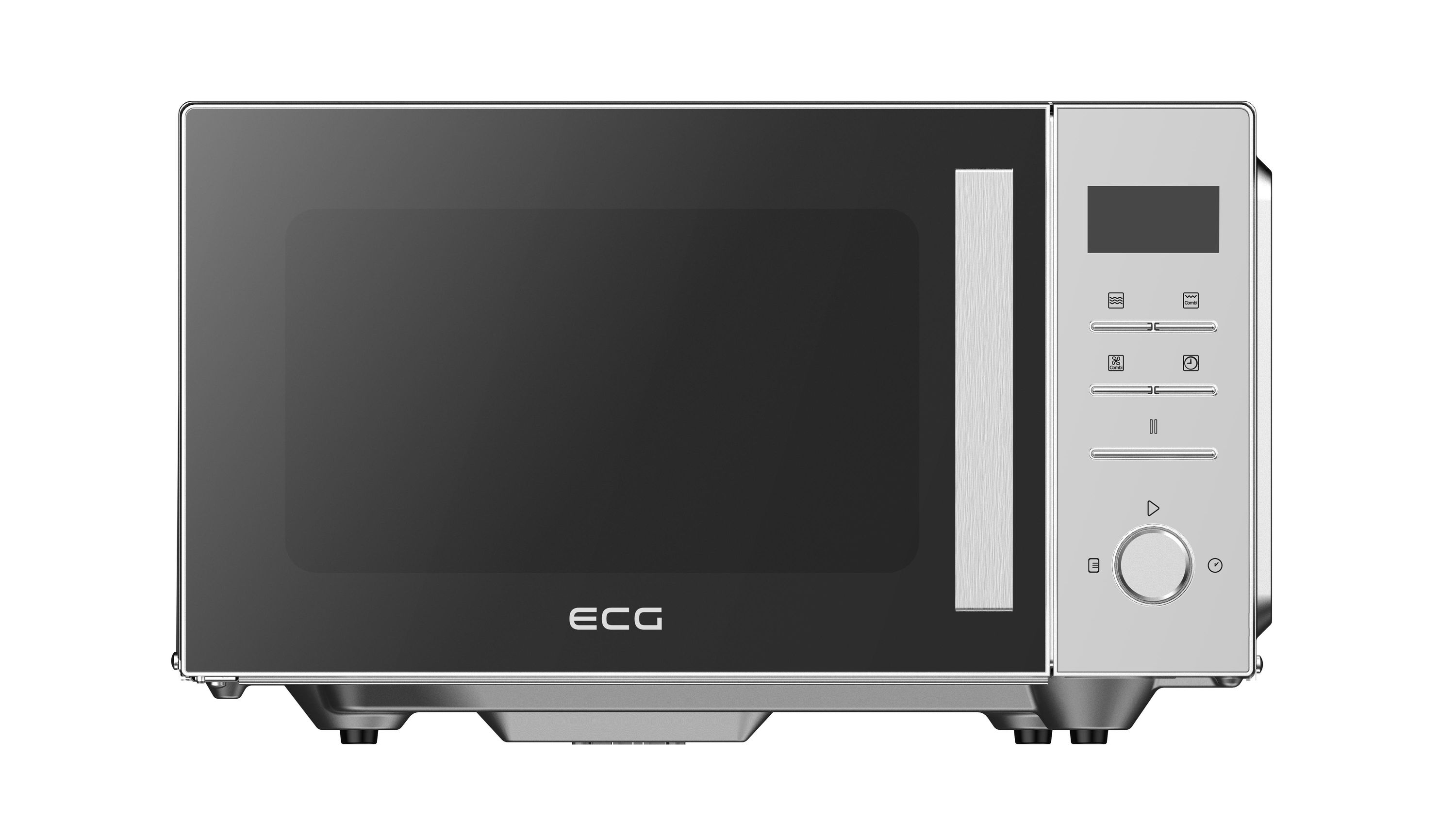 ECG MTD 2591 FGCX Flachbett Silber Mikrowelle mit Grillfunktion und Hei&szlig;luftfunktion 