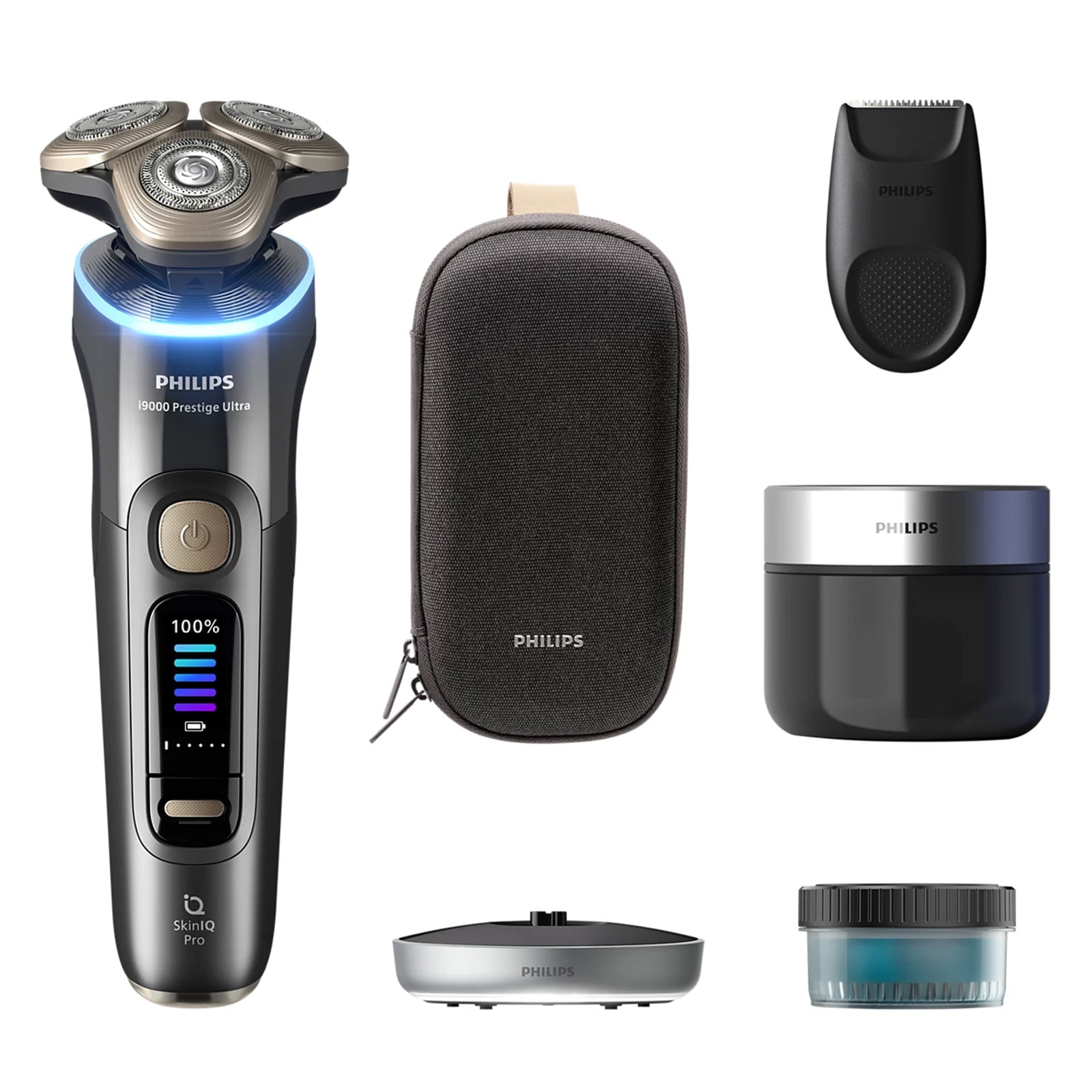 Philips XP9402/31 i9000 Prestige Ultra Elektrischer Nass- & Trockenrasierer mit SkinIQ Pro 