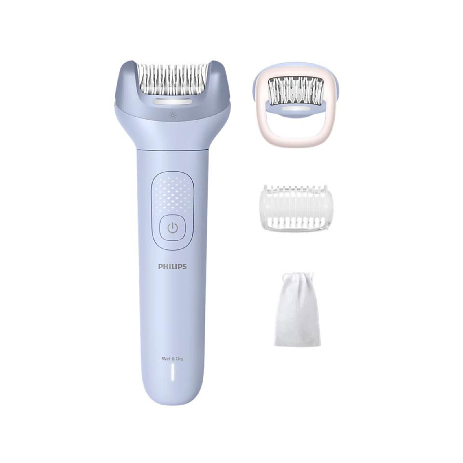 Philips Series 8000 BRE708/00 Epilierer (ProGuide, nass oder trocken verwendbar, 100 % wasserabweisend, Double Action-Technologie, 360&deg;-LED-Licht, 32 Pinzetten, 2 Geschwindigkeiten, 3 Aufs&auml;tze insgesamt, Akkubetrieb, 60 Min. mit einer Ladung, Aufbewahrungs 