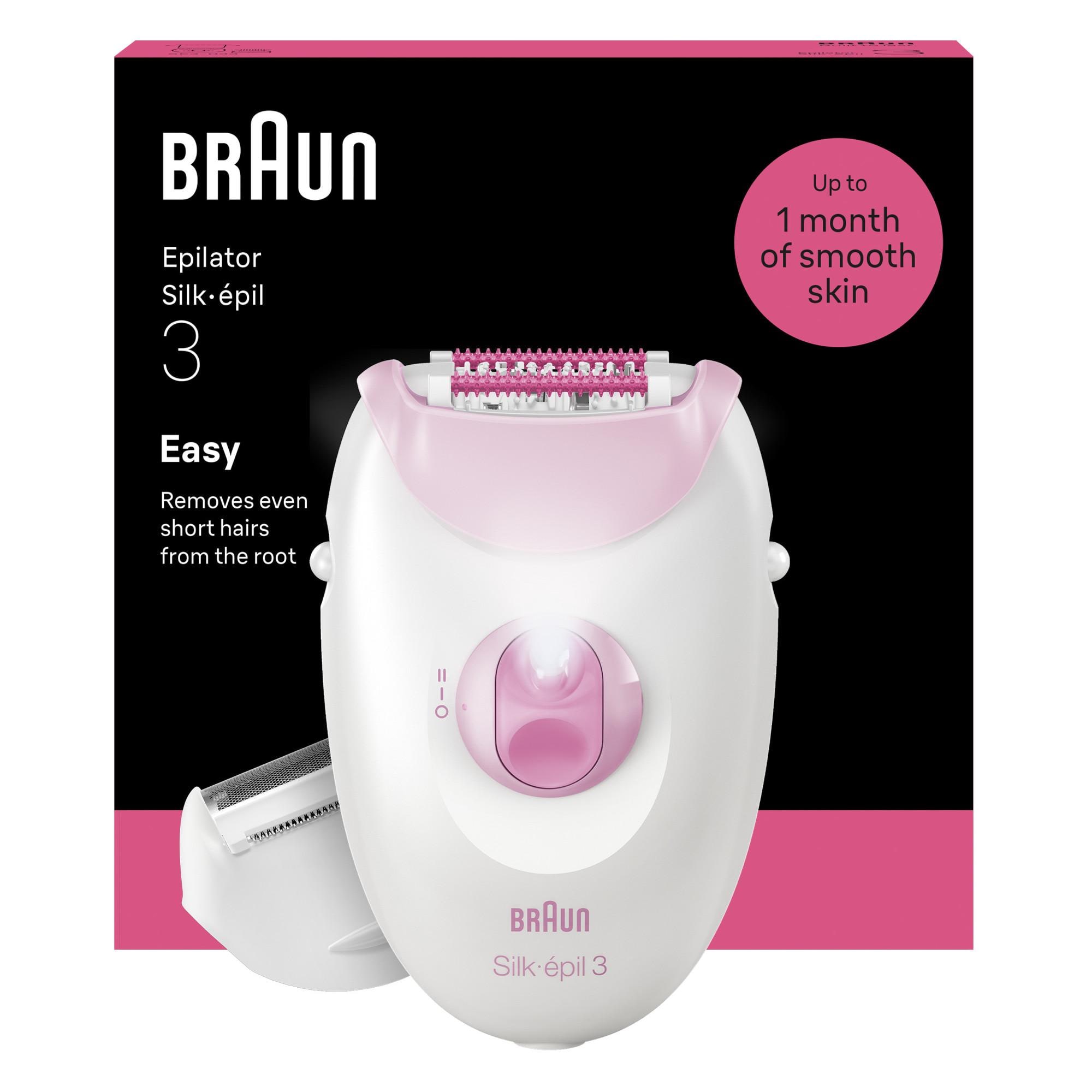 BRAUN Silk&middot;&eacute;pil 3, kabelgebunden, Langanhaltend glatte Haut, 3-031 Epilierer (Kabelgebundener Epilierer, 3-in-1 mit Rasur- und Trimmeraufsatz, Massagerollenaufsatz, Smartlight, Lieferumfang: Braun Epilierer, Rasieraufsatz, Trimmerkamm, Reinigungsb&uuml;rste) 