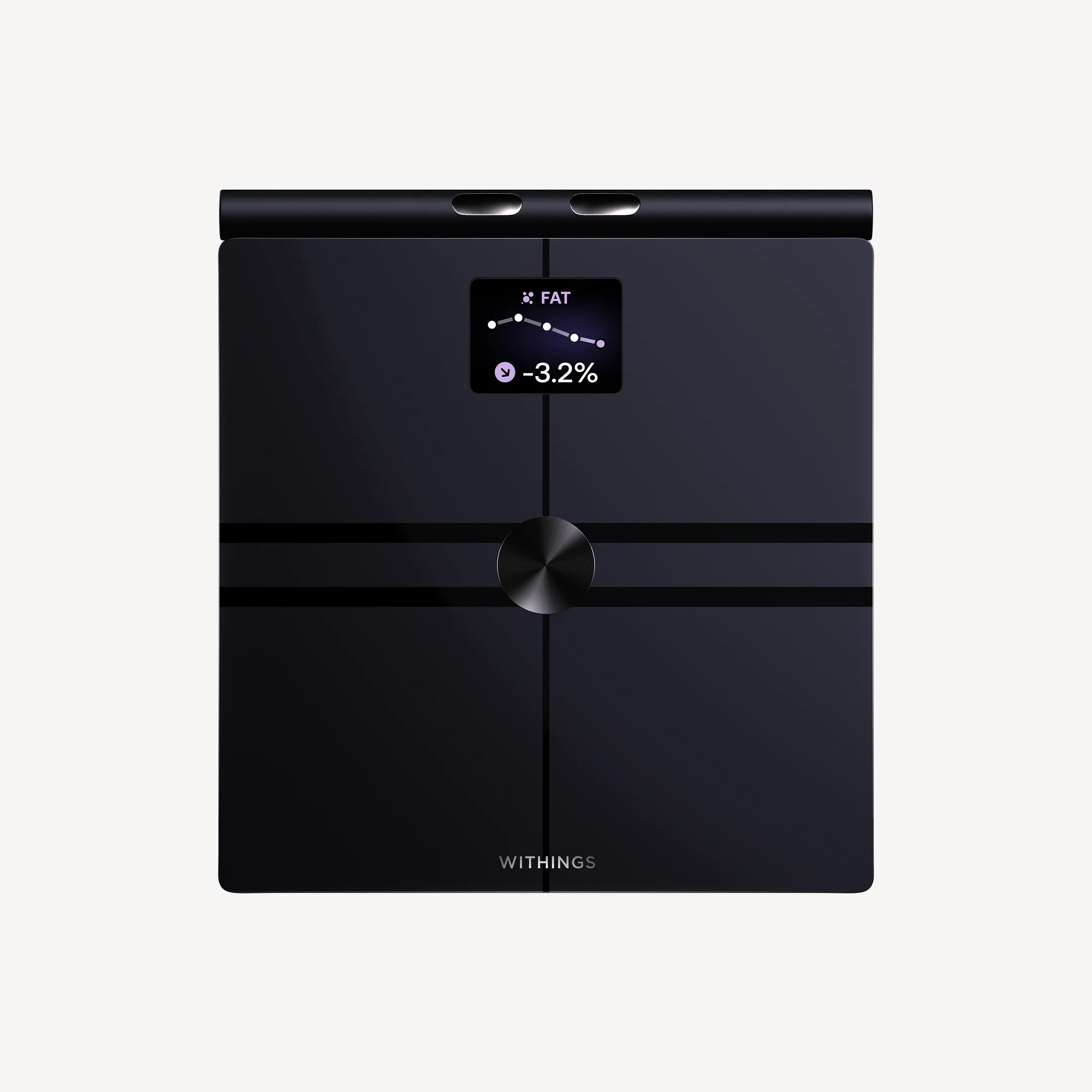 Withings BodyFit Schwarz Diagnosewaage (Glas-Diagnosewaage, Withings App, WiFi, Bluetooth-Konnektivit&auml;t, 8 Benutzerspeicher, 4 Gewichtssensoren, LCD-Display, Position ControlTM-Technologie, Li-Ionen-Akku, inkl. USB-C-Kabel, Schwarz) 