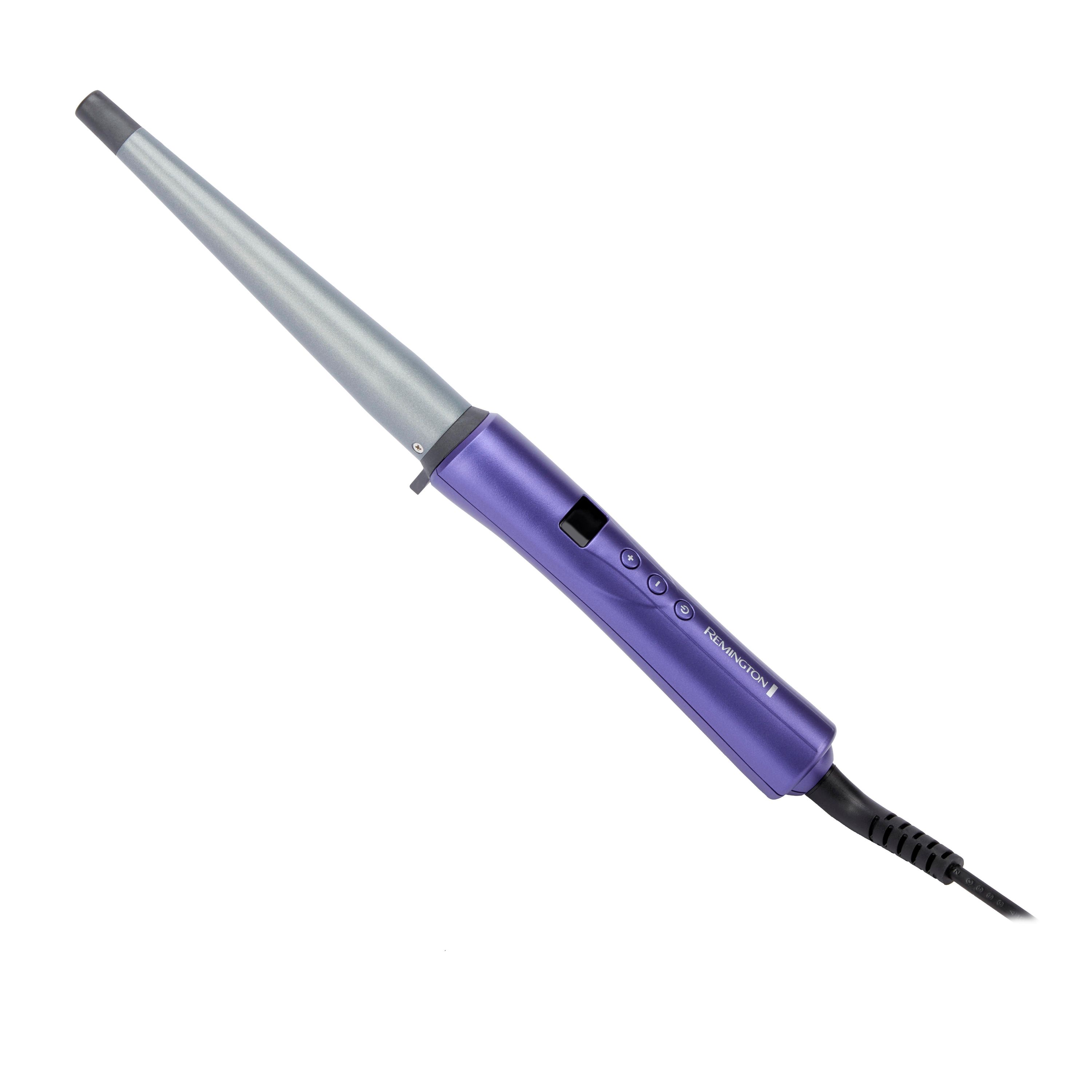 REMINGTON Gloss&trade; CI93X5 Lockenstab (Shine-Boost-Technologien, 13-25 mm konischer, keramikbeschichteter Lockenstab mit Multivitamin-Komplex, Antistatik-Technologie, Grip-Tech-Technologie, 9 digitale Temperatureinstellungen, LCD-Display, k&uuml;hle Spitze, Stylin 