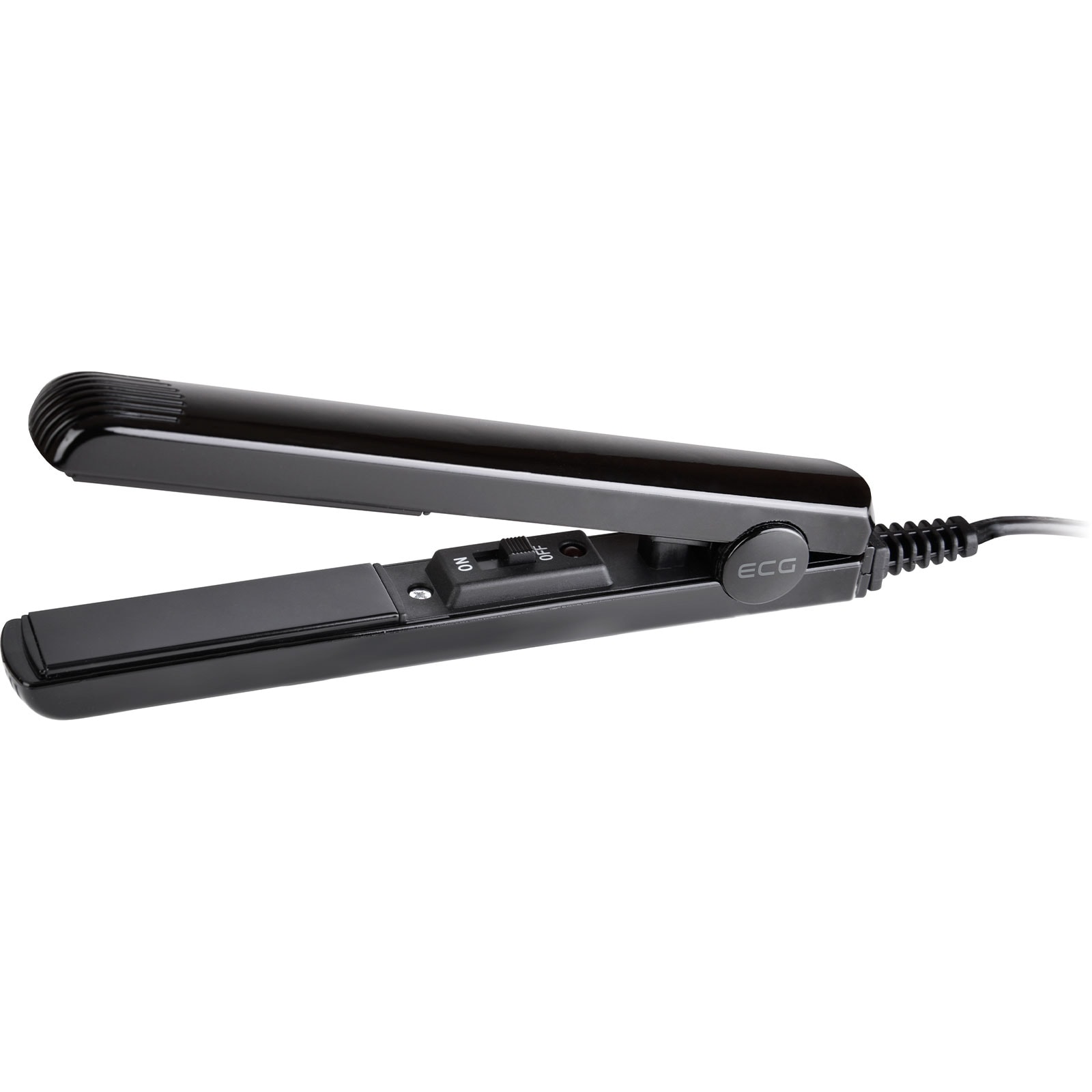 ECG ZV 45 Mini Haargl&auml;tter (Keramikplatten, LED-Betriebsanzeige, schnelles Aufheizen, &Uuml;berhitzungssicherung, Kabell&auml;nge 170 cm, 25 Watt, inkl. Futteral zur Aufbewahrung, Schwarz) 
