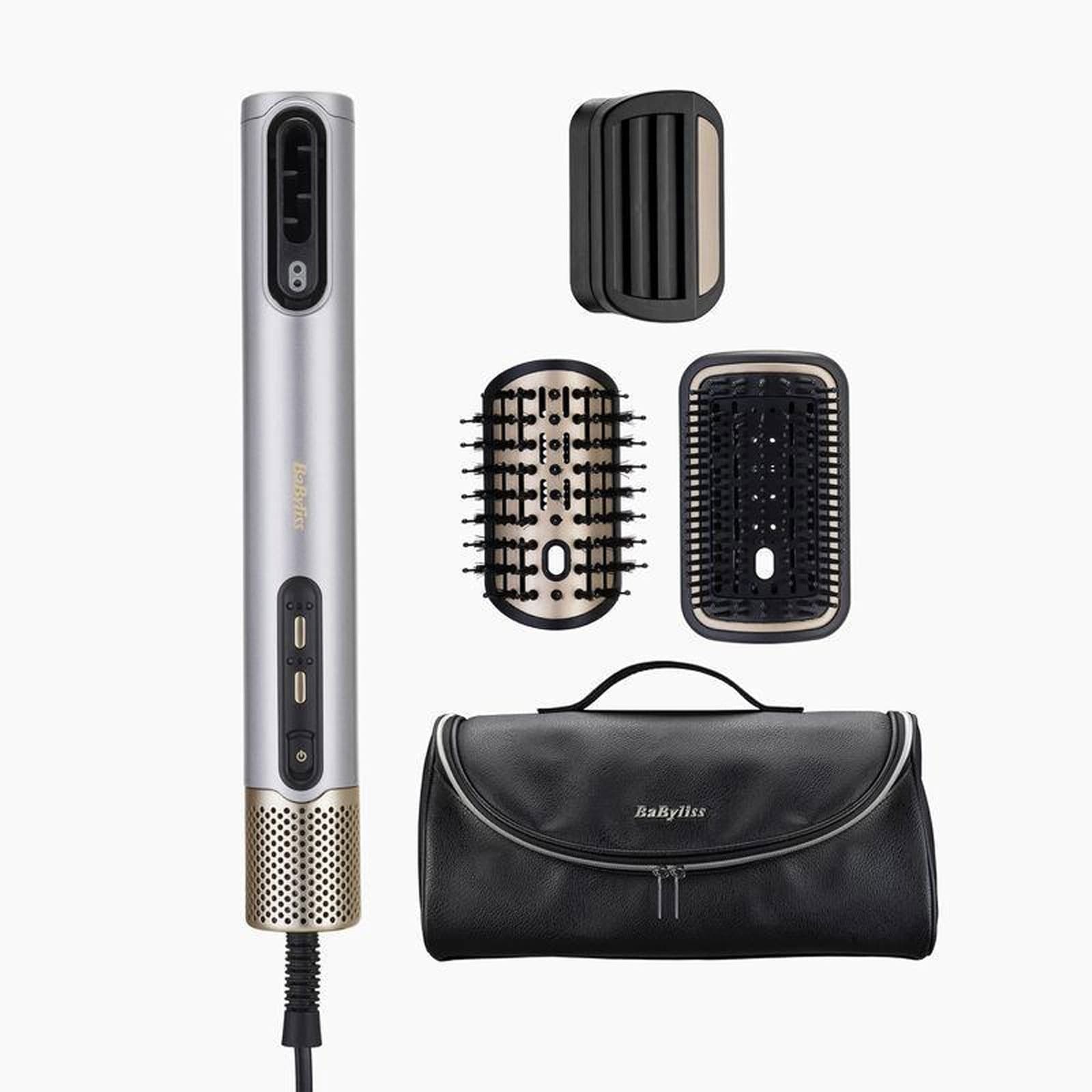 BaByliss AS6555E Air Wand Limited Edition Warmluftb&uuml;rste (Anti-Frizz Technologie, B&uuml;rsten-Aufsatz, Volumen-Aufsatz, Fly-Away-Aufsatz, Aufbewahrungstasche, 3 Luftstrom- / 4 Temperaturstufen, Kaltstufe, 2,5m Salon-Kabel) 