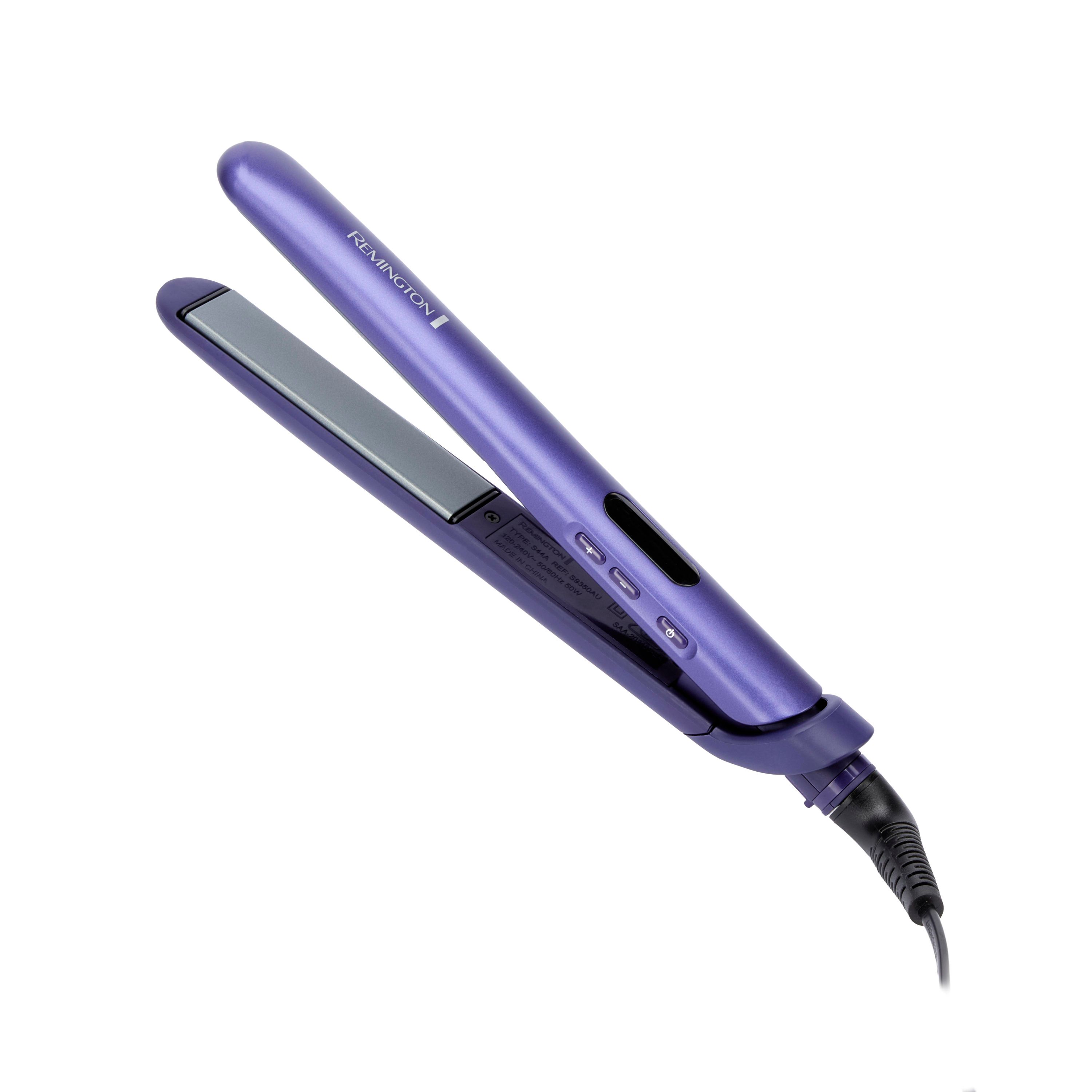 REMINGTON Gloss&trade; S9350 Slim Gl&auml;tteisen (Shine-Boost-Technologien, Keramikbeschichtung mit Multivitamin-Komplex, Antistatik-Technologie, 9 digitale Temperatureinstellungen, Aufheizen in 15 Sekunden, federnd gelagertes Plattensystem, LCD-Display, Temperatur- 