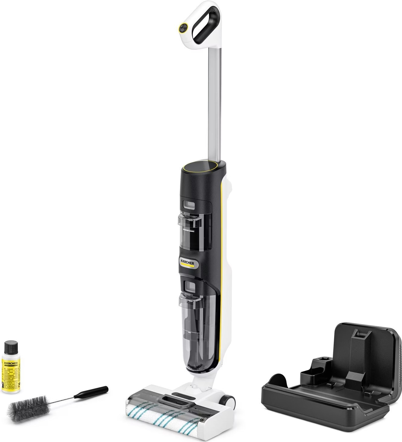 K&Auml;RCHER FCV 4 Pet &; Home Dry 3-in-1 Xtra!Clean Saugwischer (180 W, 750 ml Frischwasser, 450 ml Schmutzwasser, Dual-Filtersystem, Dynamic!Control Schmutzsensor, Vision!Clean Display, Reinigungsstation) 