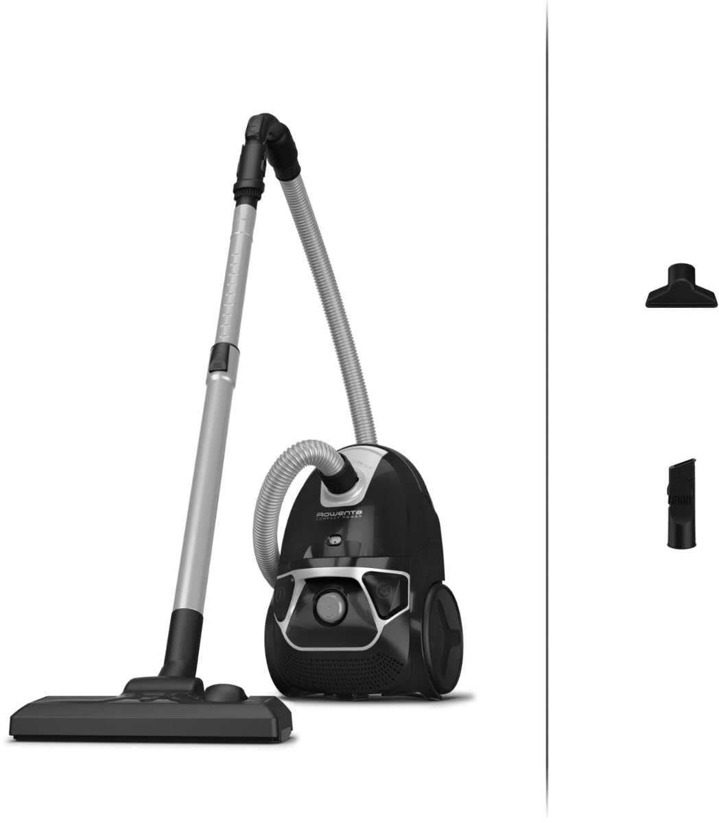 ROWENTA RO3945 Compact Power Bodenstaubsauger (750 Watt, 8,8 m Aktionsradius, 3 l Beutelinhalt, Permanent-Filter, elektronische Saugkraftregulierung, Ergo-Komfort-Griff) 