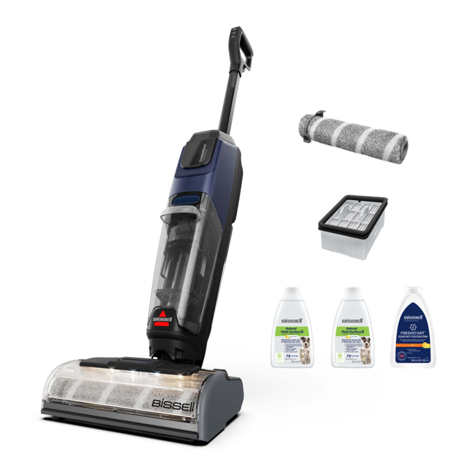 BISSELL 4301N CrossWave HydroScrub Pro Waschsauger (Hartb&ouml;den (Laminat, Holz, Fliesen), kleine L&auml;ufer, 620 ml Wassertank, 450 ml Schmutzwassertank, HydroScrub&trade;-Technologie, 3 Reinigungsmodi, FurFinder) 