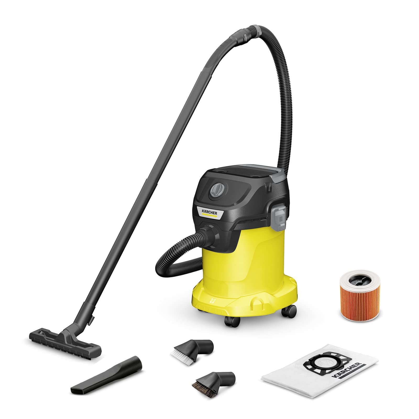 K&Auml;RCHER KWD 3 V-17/4/20 Suc. Brush Kit Nass- und Trockensauger (1000 W, 17 l Beh&auml;lter, Patronenfilter Zellulose, Blasfunktion, 2 m Saugschlauch, 4 m Kabel) 