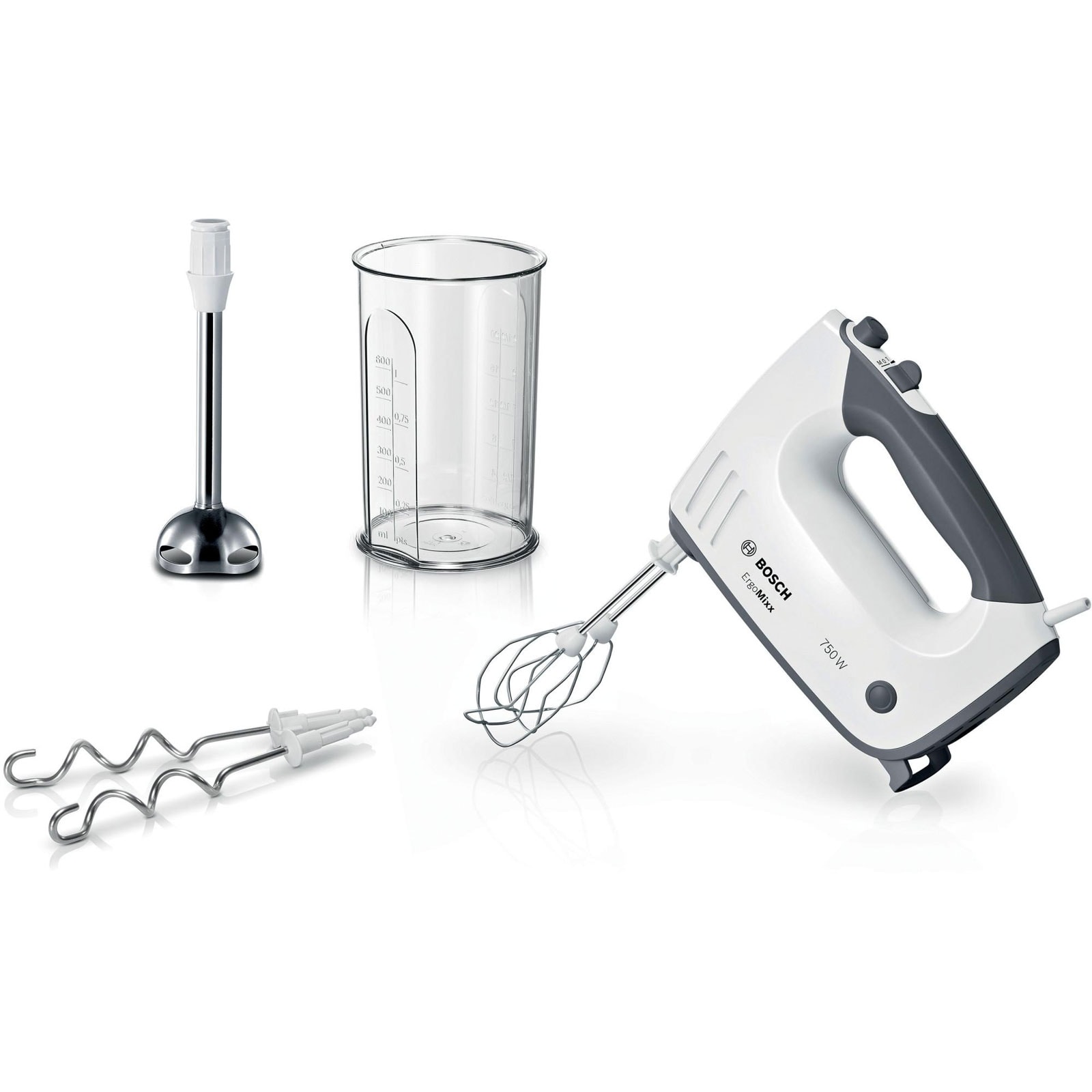 Bosch MFQ37470 Hand mixer, ErgoMixx, 750 W, White, grey 