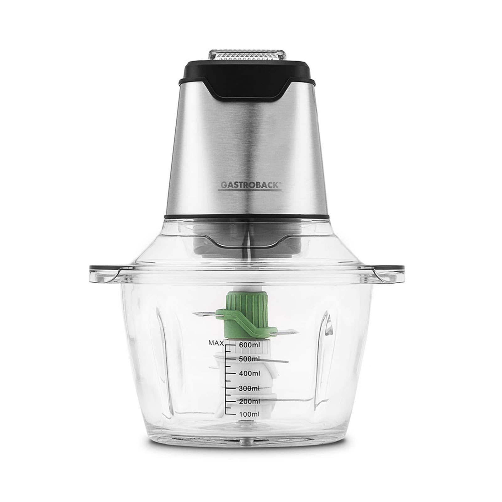 GASTROBACK 40961 Design Mini Chopper Plus Zerkleinerer Glas/Edelstahl/schwarz 
