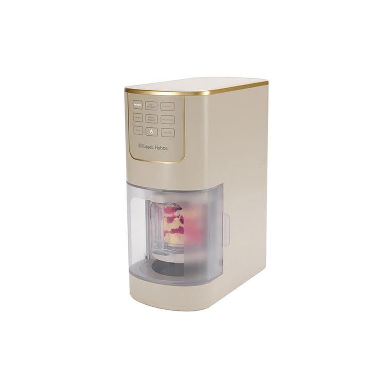 Russell Hobbs Chilluxe&trade; 28750-56 Eismaschine (f&uuml;r 500 ml Eis, 7 voreingestellte Programme, Eiscreme, Light Eiscreme, Sorbet, Milchshake, Gelato, Frozen Yoghurt und Mix-In (Toppings), Re-Spin-Funktion, sp&uuml;lmaschinengeeignete Teile, inkl. 2 Beh&auml;lter (500 ml) 