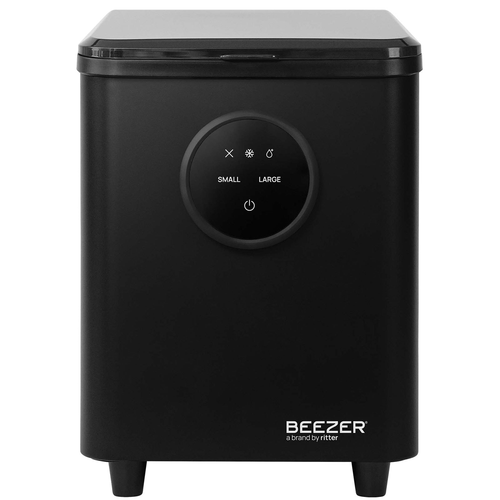 RITTER BEEZER&reg; IceCube mini Eisw&uuml;rfelbereiter (Kompaktes Design, intuitive Touch-Bedienung, 8 Eisw&uuml;rfel in 8-9 Minuten, bis zu 12 kg Eis pro Tag, Wassertankvolumen 0,8 l, 2 Eisw&uuml;rfelgr&ouml;&szlig;en, Selbstreinigungsfunktion, K&auml;ltemittel: R600a, 120 Watt) 