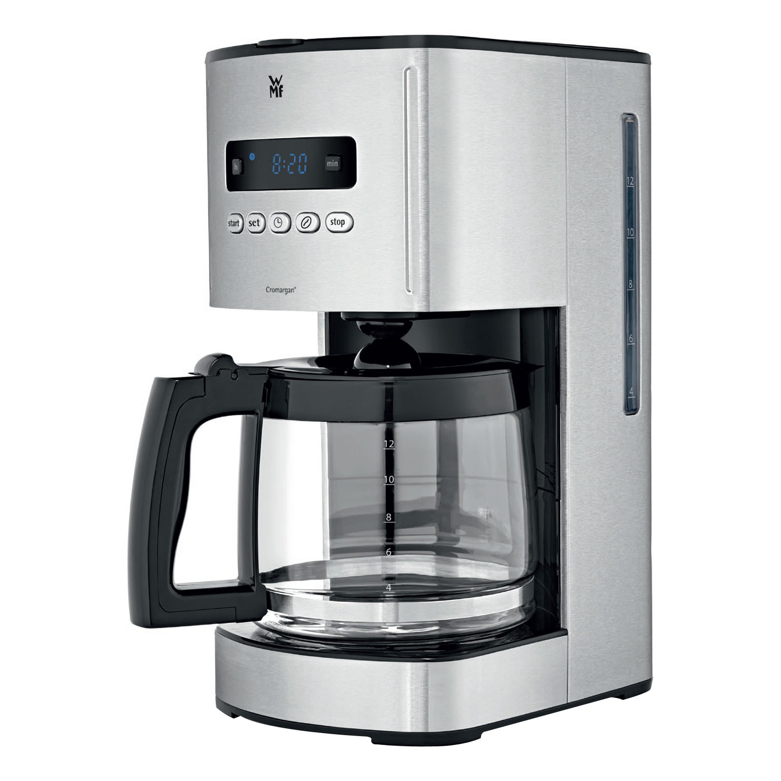 WMF Skyline Digital Kaffeemaschine Glas Cromargan matt 12 Tassen 1000 W 