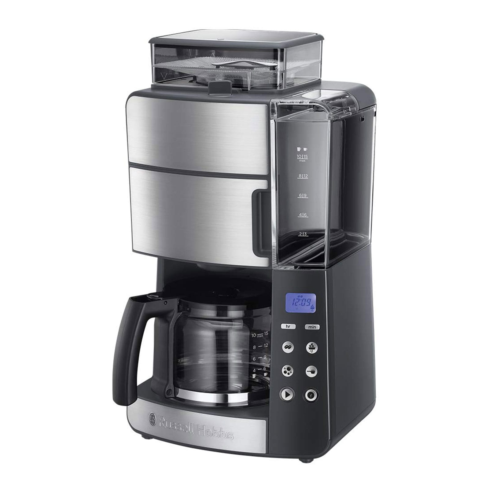 Russell Hobbs 25610-56 Grind & Brew Kaffeeautomat mit Mahlwerk Edelstahl / schwarz 