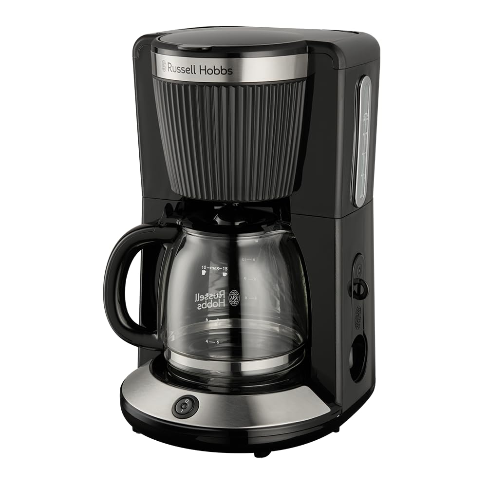 Russell Hobbs 26780-56 Bront&euml; black Filterkaffeemaschine (10 Tassen, 1,25 l Glaskanne, Schwarz, Warmhaltefunktion bis 40 min, Warmhalteplatte, Tropf-Stopp, Abschaltautomatik, WhirlTech-Br&uuml;htechnologie) 