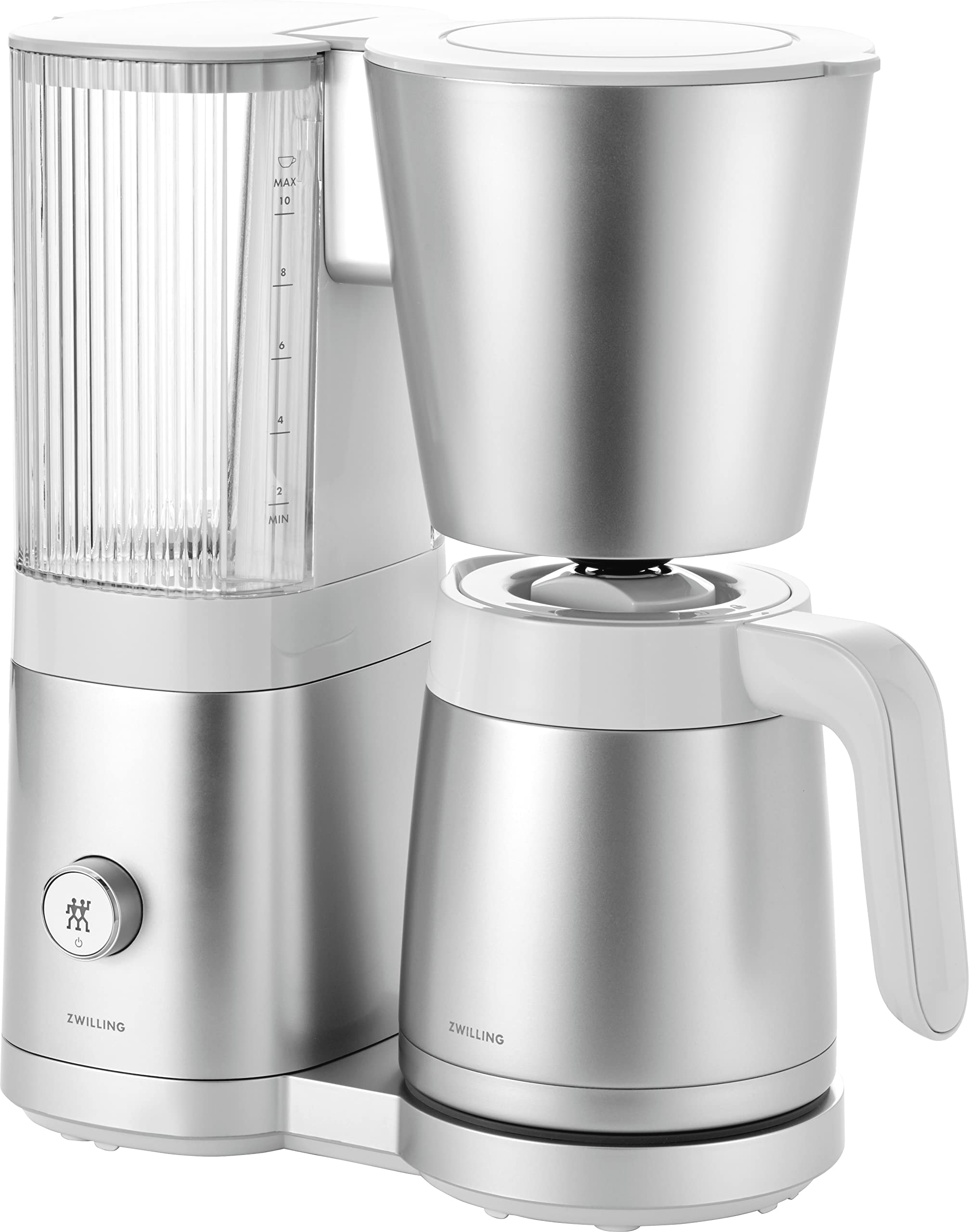 ZWILLING Enfinigy 1022565 silber Filterkaffeemaschine (10 Tassen, 1,25 l Wassertank, Edelstahl-Thermokanne, Blooming-Funktion, 92?96 &deg;C Br&uuml;htemperatur) 