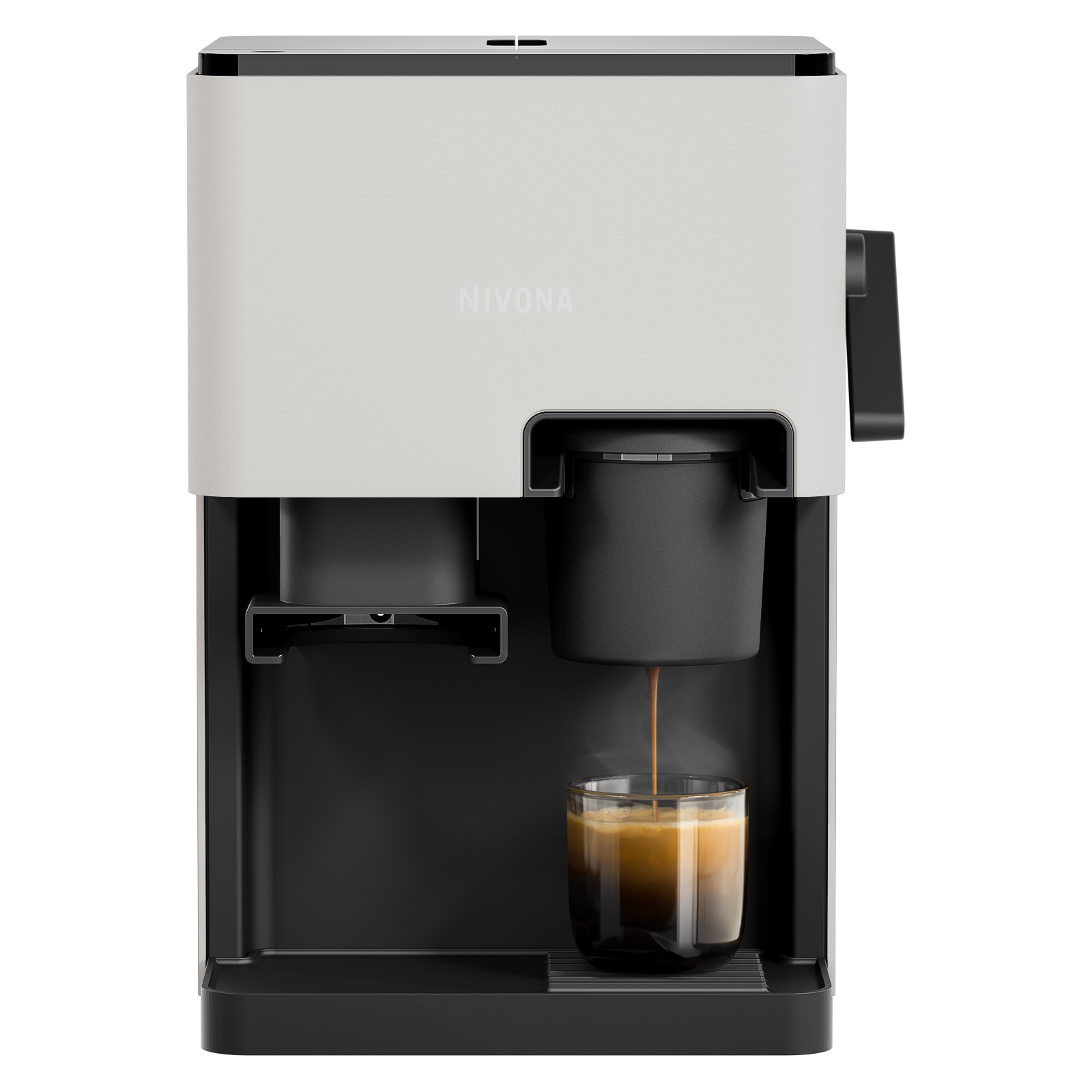 NIVONA CUBE 4102 Kaffeeautomat, Cremewei&szlig; (Kegelmahlwerk Schwarz Touchdisplay, 250 g Bohnenbeh&auml;lter 