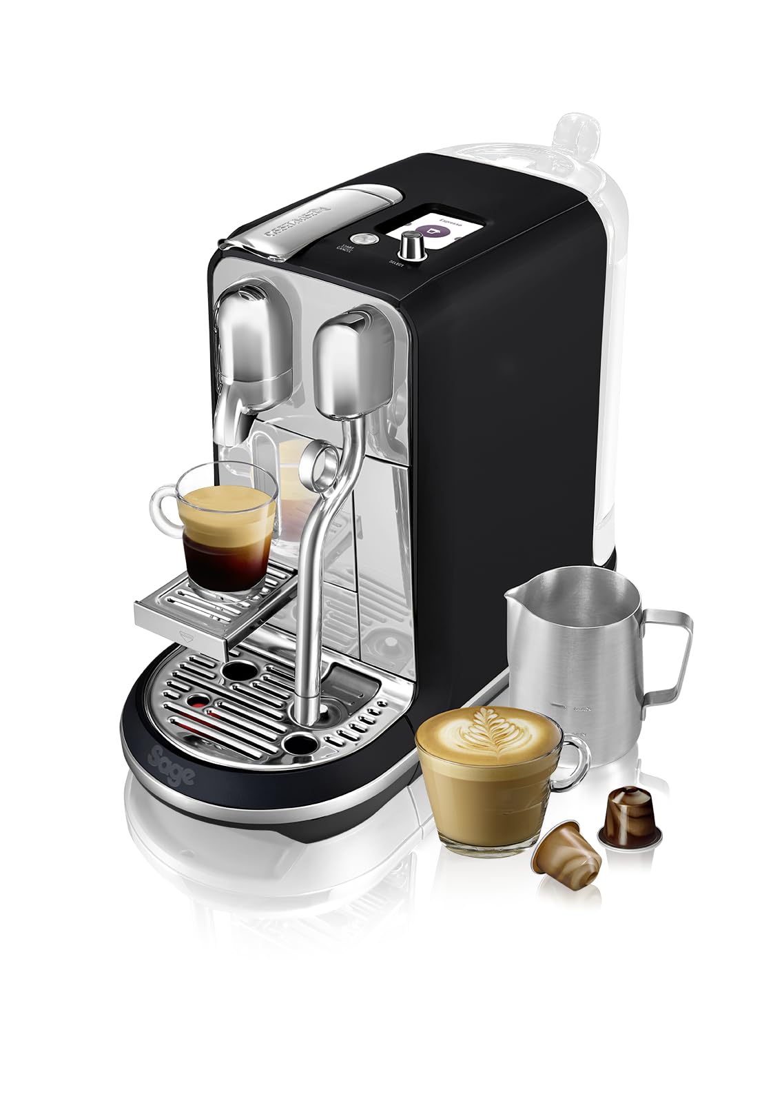 Sage the Creatista Plus SNE800BTR Tr&uuml;ffelschwarz Nespresso-Kapselmaschine 