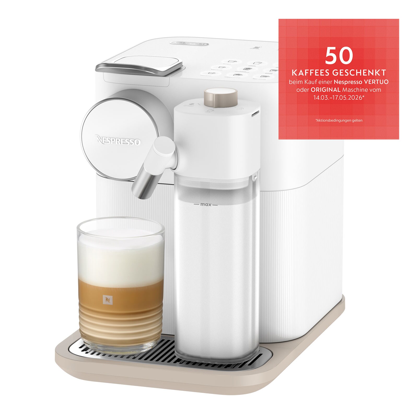 DeLonghi EN 640 Nespresso Gran Lattissima Kapselmaschine wei&szlig; 