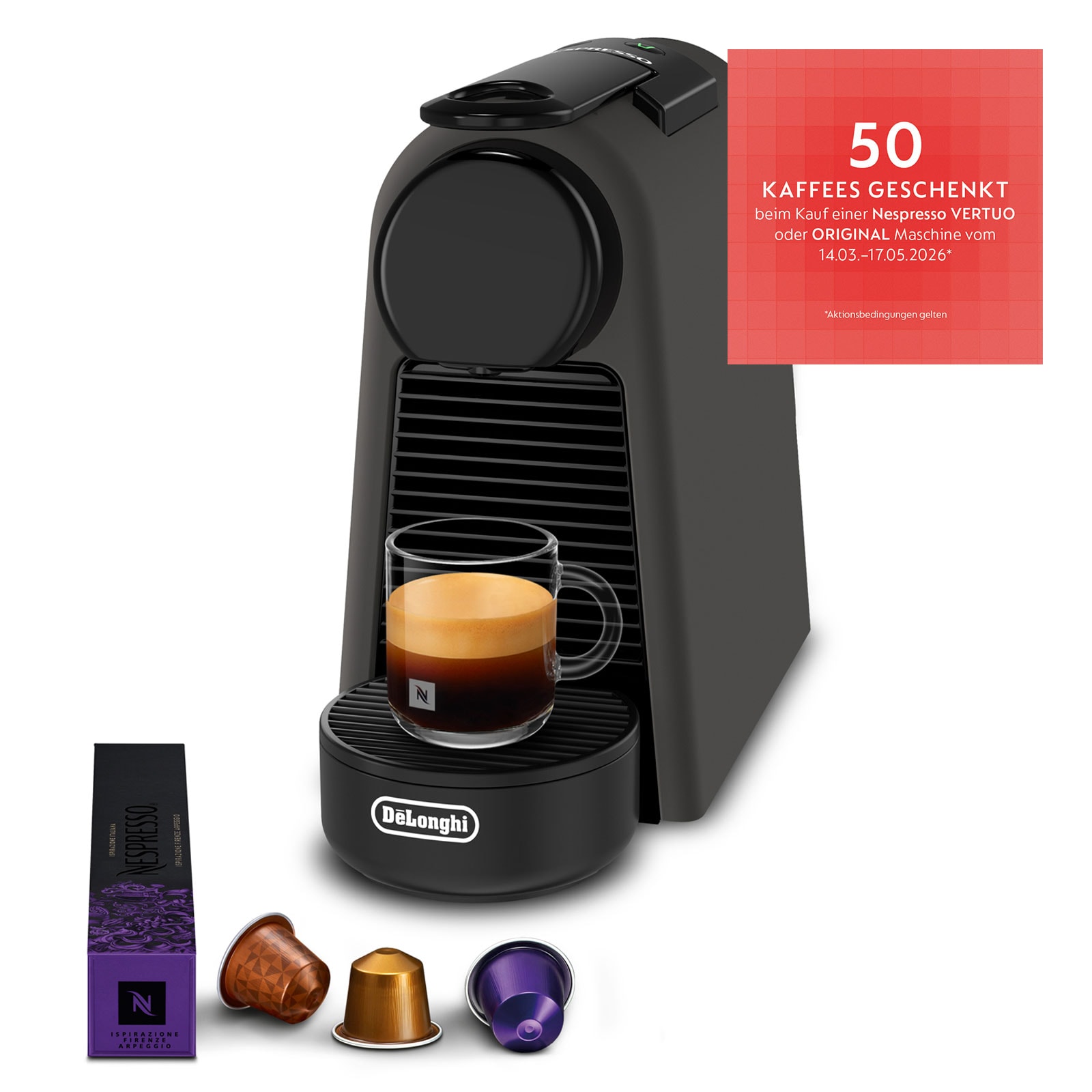 De'Longhi Nespresso Essenza Mini EN85.BKMT Mattschwarz 