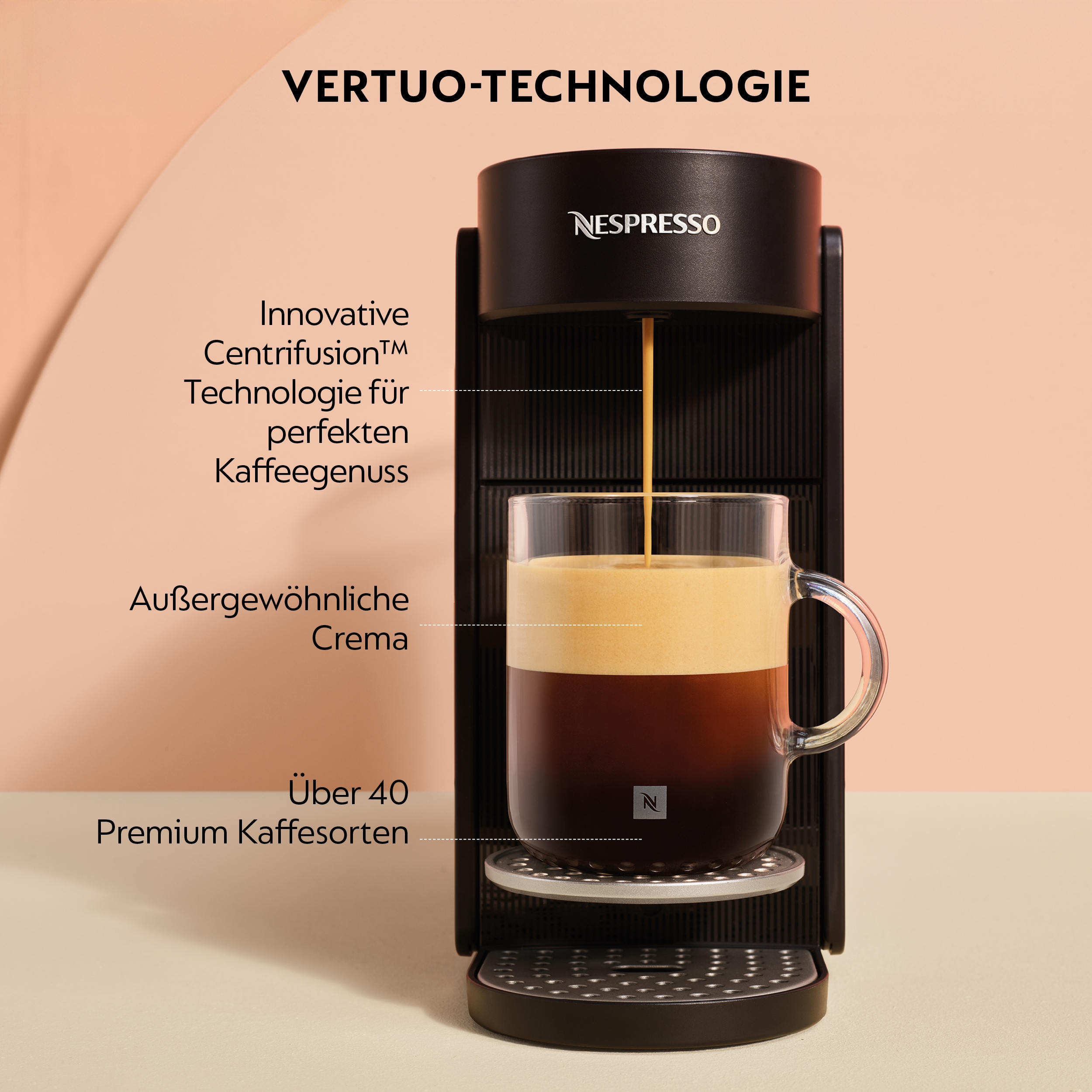 Nespresso Krups VERTUO Up Kaffeekapselmaschine Kapselmaschine One-Touch-System Ink Black, XN9408 bei Marktkauf online bestellen