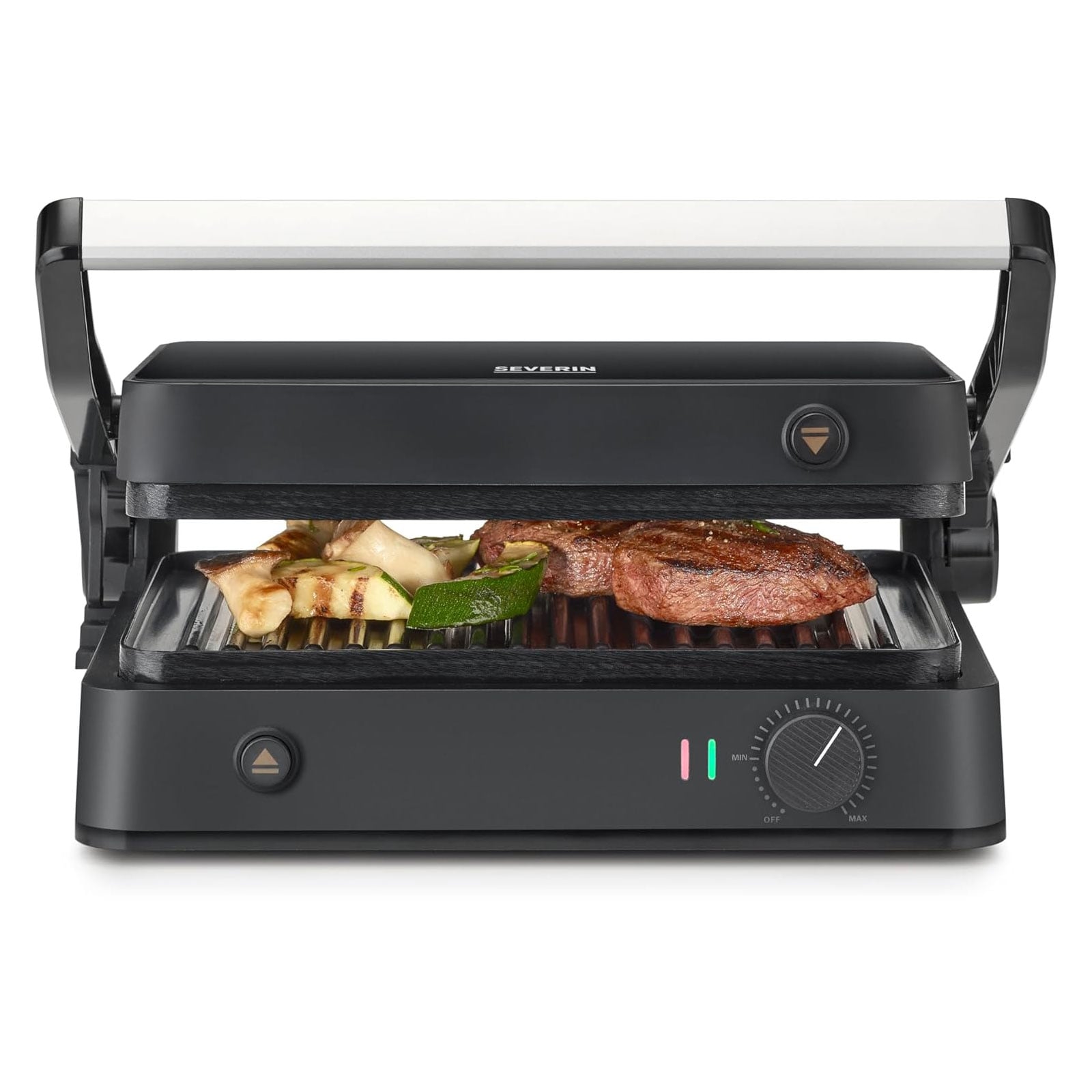 SEVERIN KG 2398 Sevini Lite Kontaktgrill (1800 Watt, Keramikbeschichtung, bis 220&deg;C, 30x22 cm Grillfl&auml;che) 