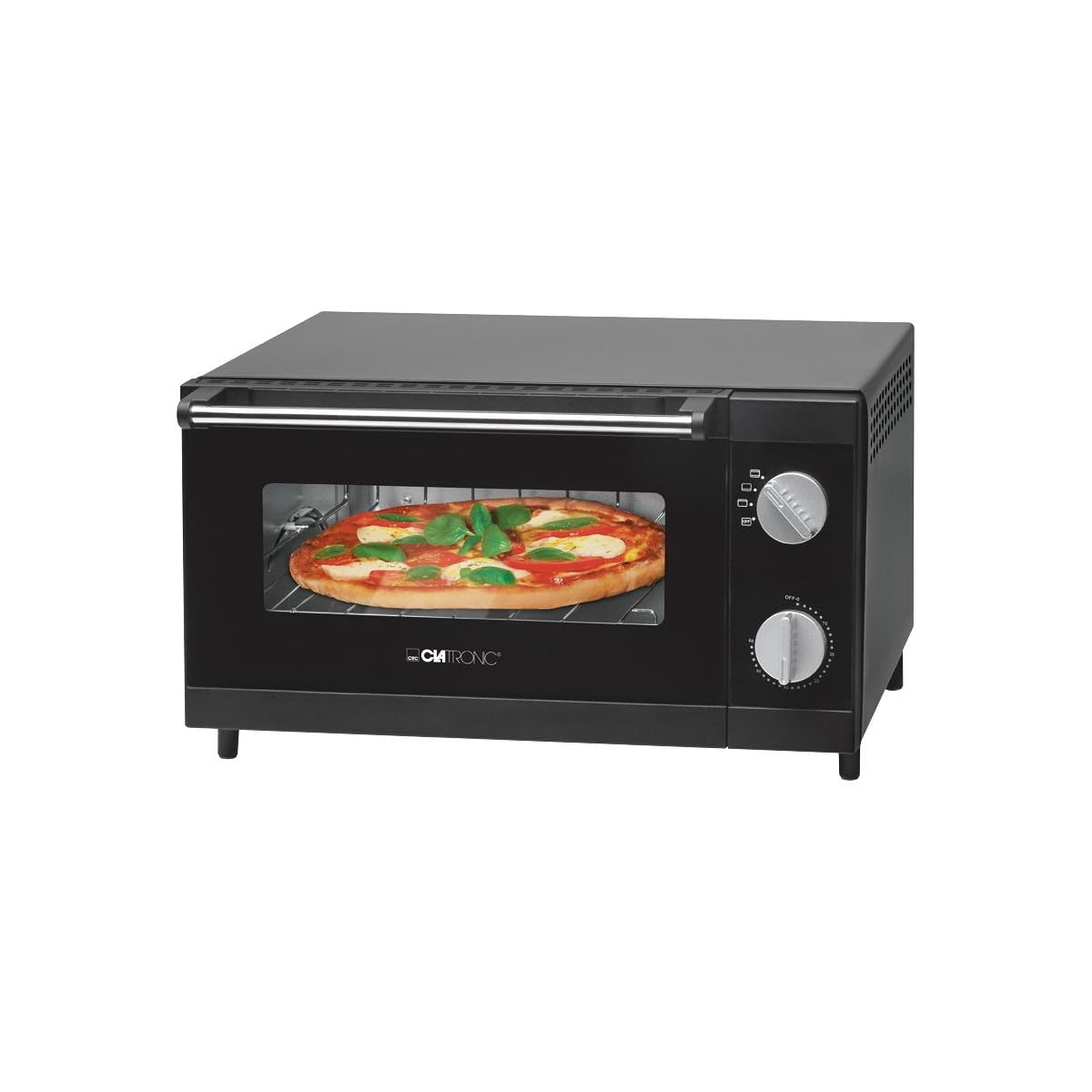 CLATRONIC MPO 3520 Pizzaofen (12 l Innenraum, 60 Minuten Timer, inkl. Backblech, Grillrost) 