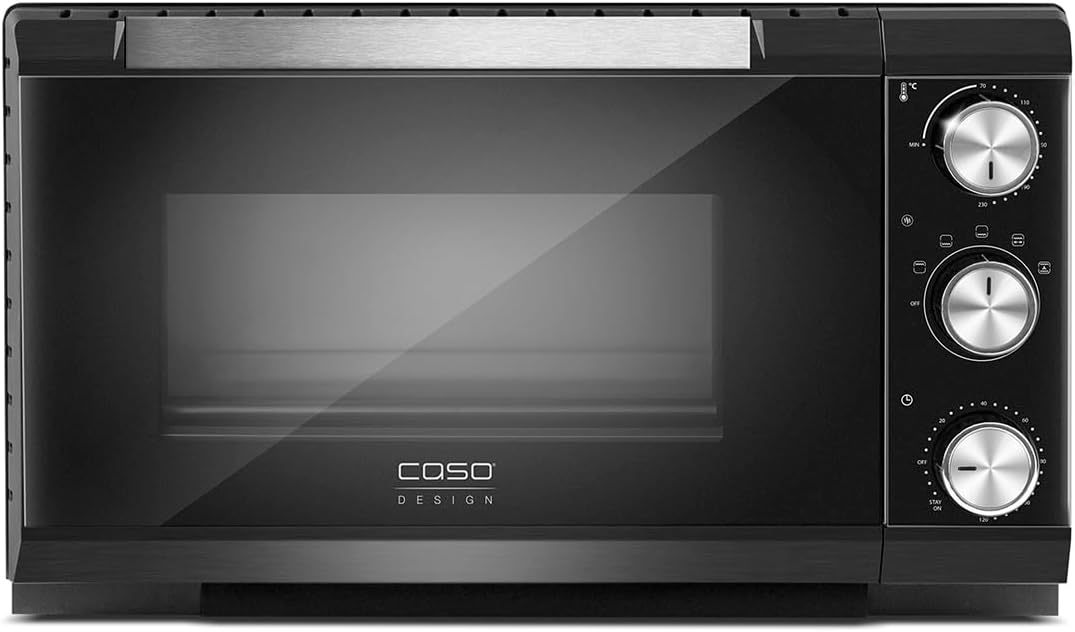 Caso 2970 TO20 Design-Backofen mit Hei&szlig;luft Cool Touch-Funktion schwarz 