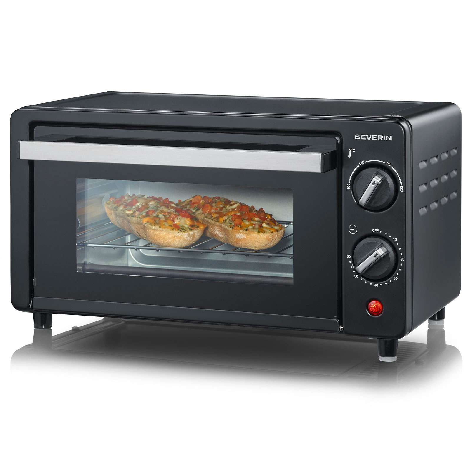 SEVERIN TO 2062 Toastofen (9 l Innenraum, 900 Watt, Timer, inkl. Grillrost & Backblech) 