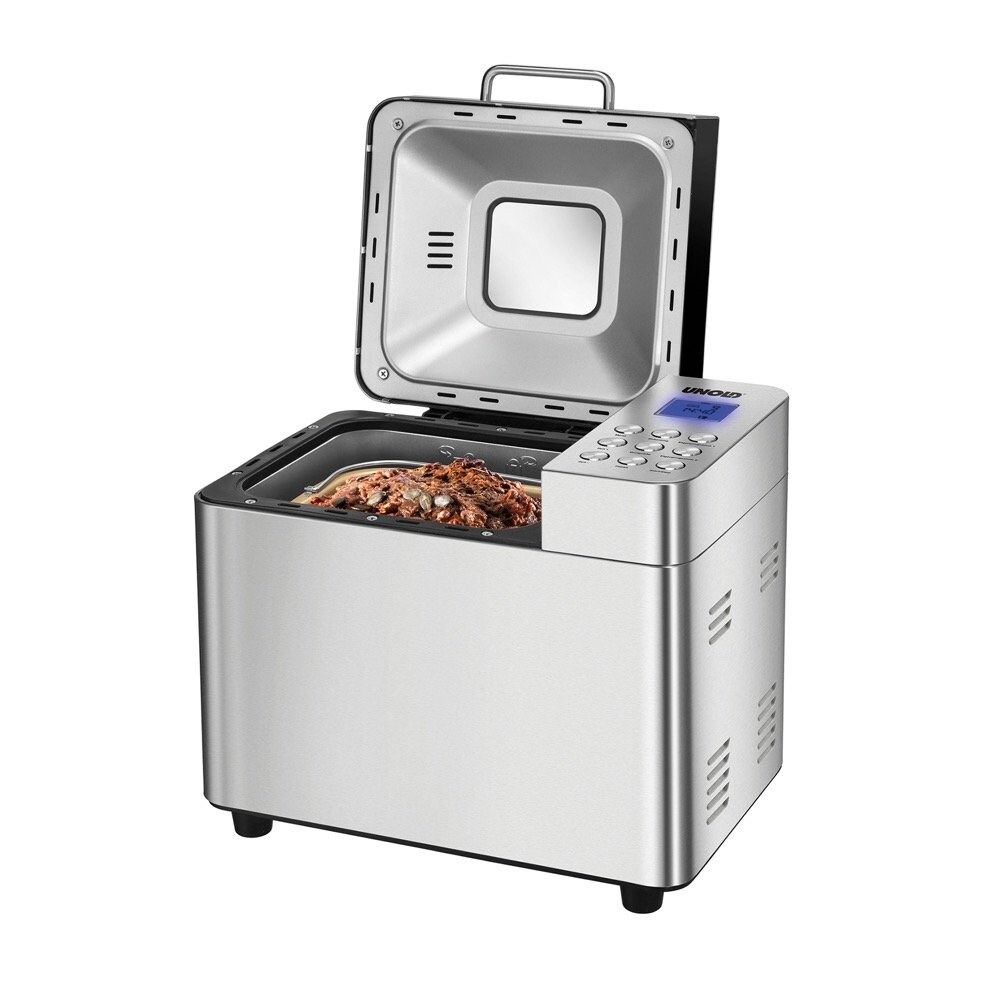 UNOLD Backmeister Edel Brotbackautomat (750 g und 1.000 g Brotgewicht, 14 Programme, 2 Eigenprogramme, Marmelade- und Nudelteigprogramm, glutenfrei geeignet, LCD-Display) 