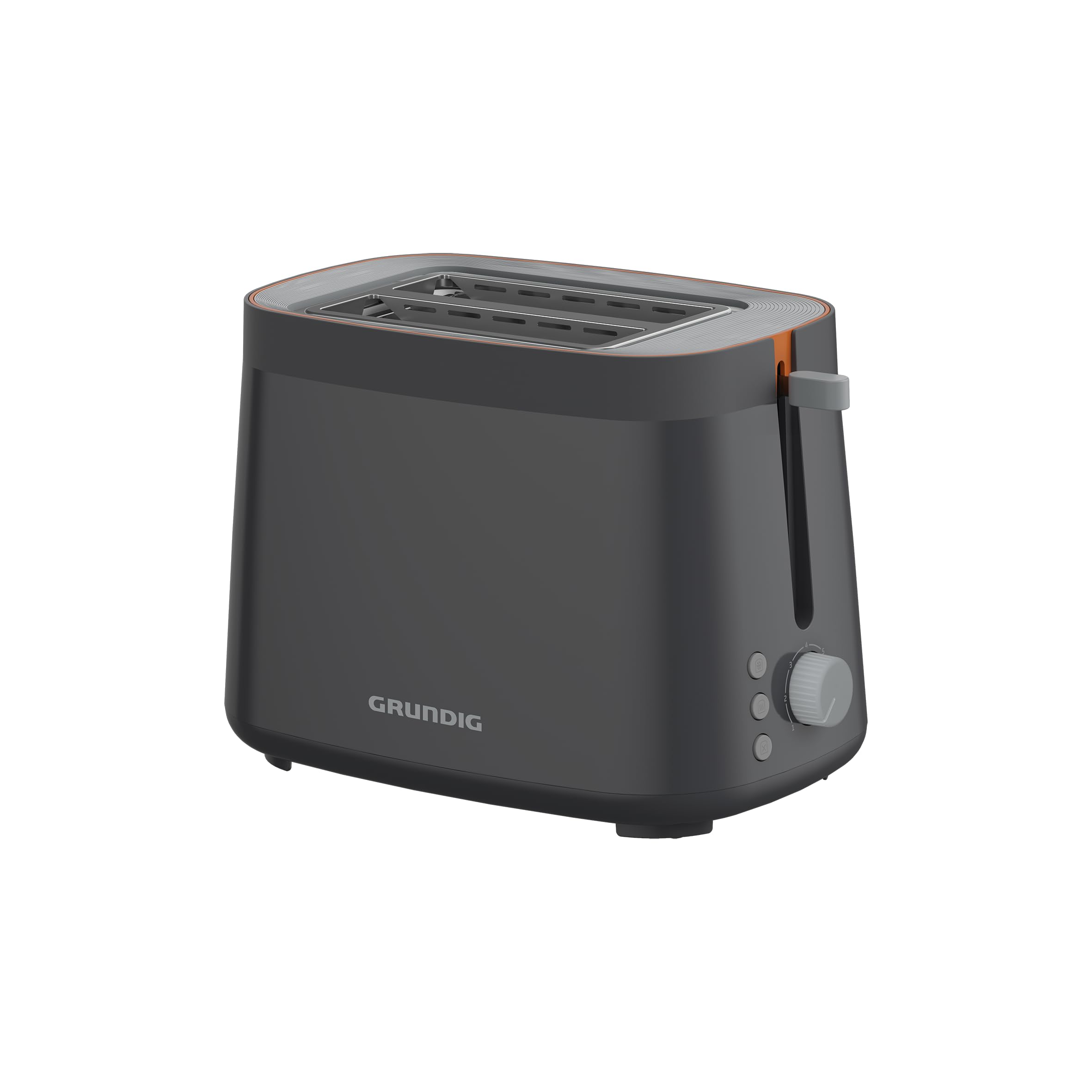 Grundig TA 5320 Toaster (2 Scheiben, 800 W, 6 Br&auml;unungsstufen, Auftau-Funktion, Aufbacken, Abbrechen, High-Lift-Funktion, Br&ouml;tchenaufsatz, herausnehmbare Kr&uuml;melschublade) 