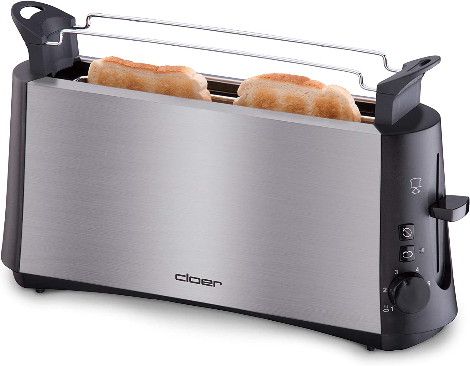 Cloer 3810 Langschlitztoaster schwarz/chrom matt 