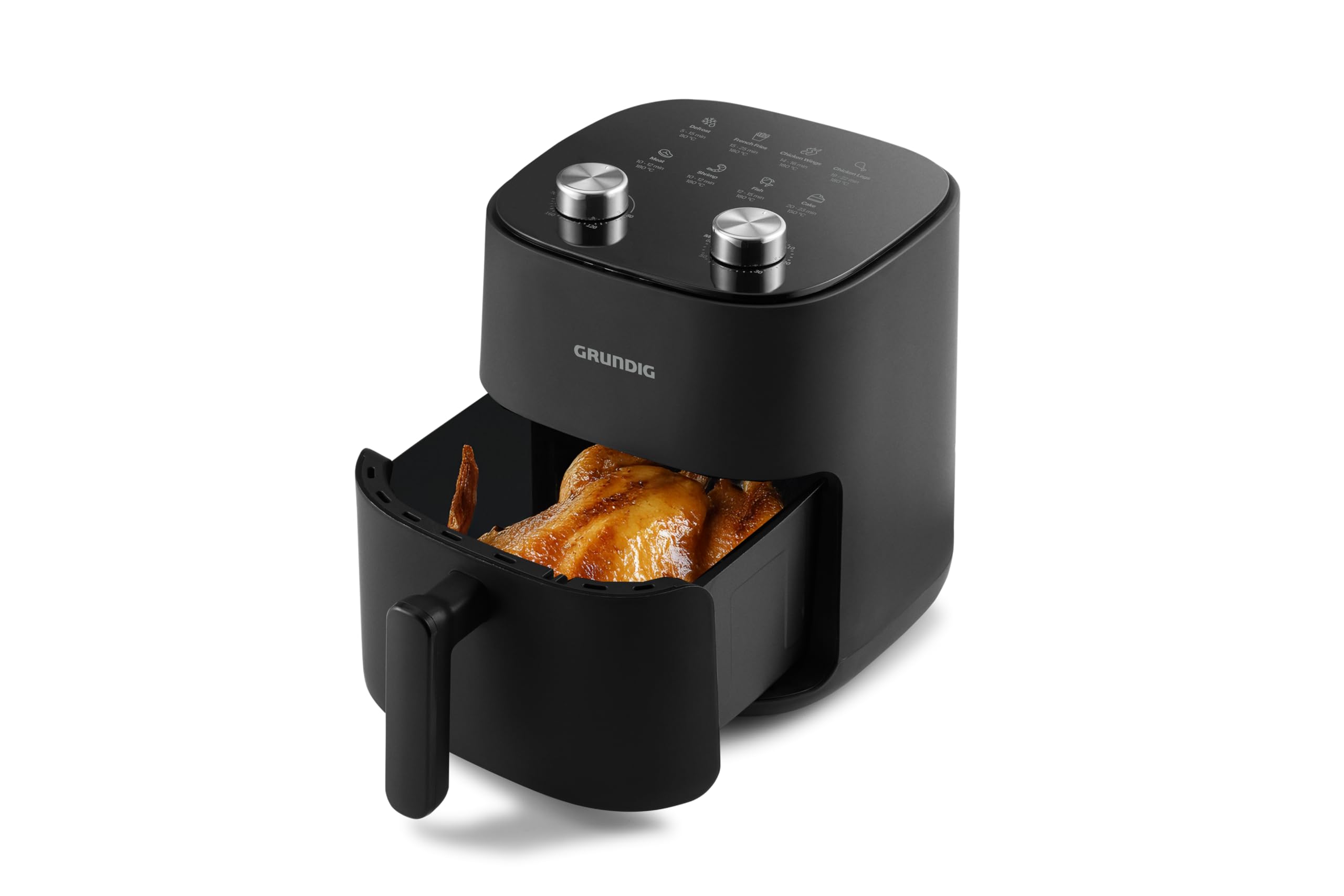 Grundig FRY 6520 Hei&szlig;luftfritteuse (6 l Fassungsverm&ouml;gen, 1750 Watt, Temperatur 60?200 Grad, Timer bis 60 Minuten, Touch-Display) 
