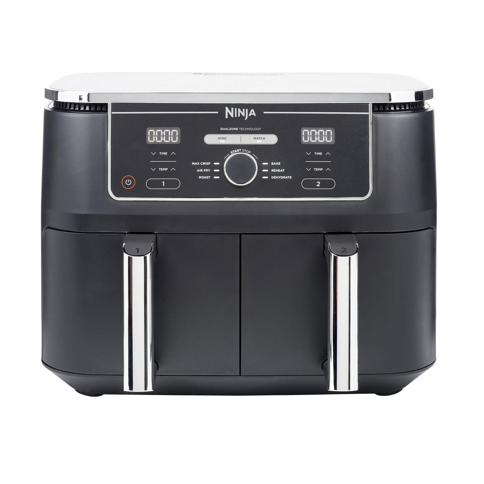 Ninja AF400EU MAX Dual Zone Hei&szlig;luftfritteuse (9,5 l Fassungsverm&ouml;gen, Schwarz, Display) 