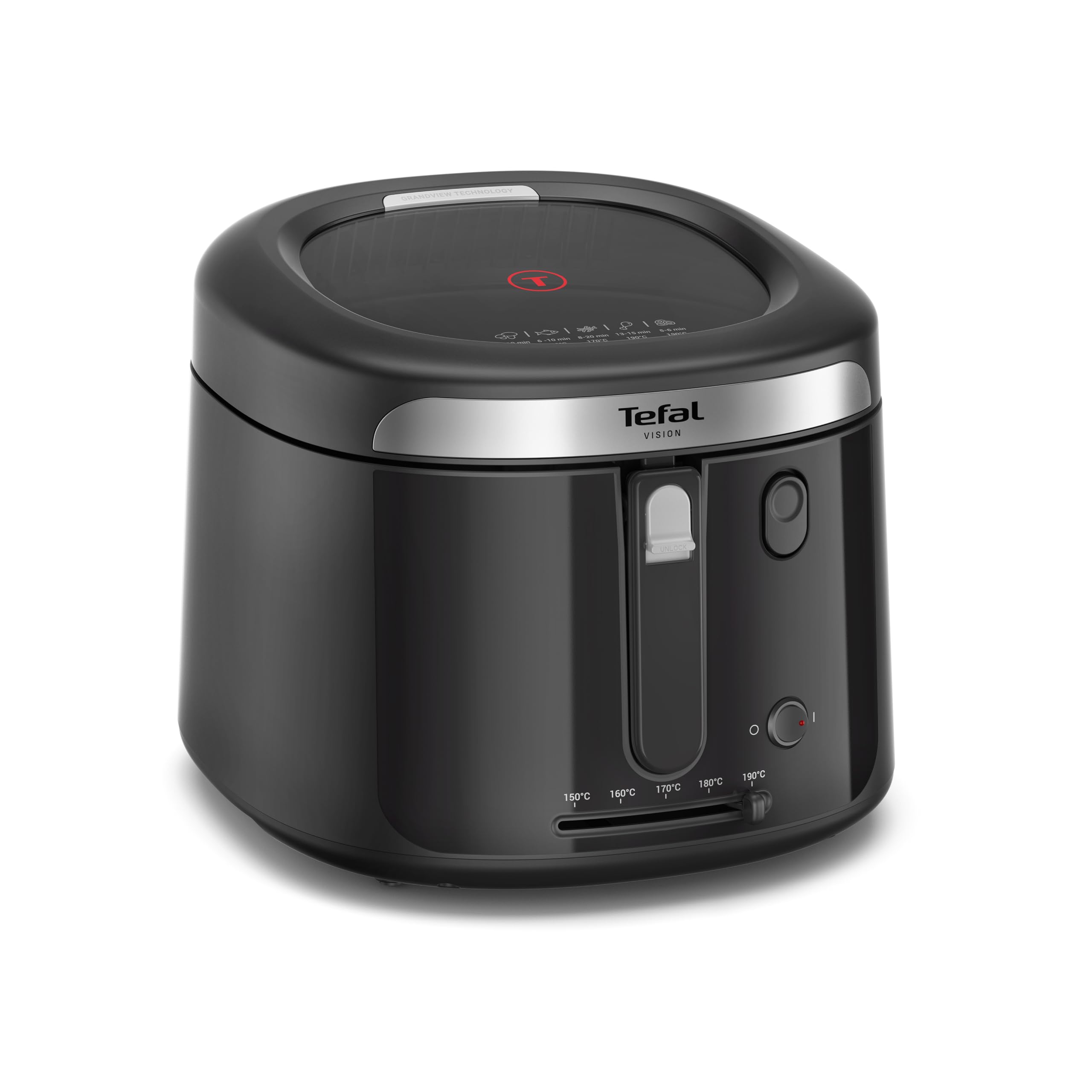TEFAL FF2528 Vision Fritteuse (2,1 L &Ouml;l-Volumen, 1,2 kg Fassungsverm&ouml;gen, 1900 W, GrandView-Technologie, extra gro&szlig;es Sichtfenster) 
