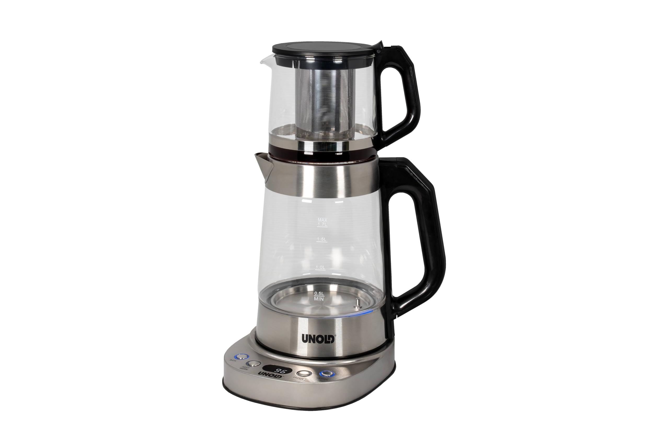 UNOLD 18215 Samowar Selin Teemaschine (1.800 W, Samowar-Prinzip, Teekanne auf Wasserkocher) 