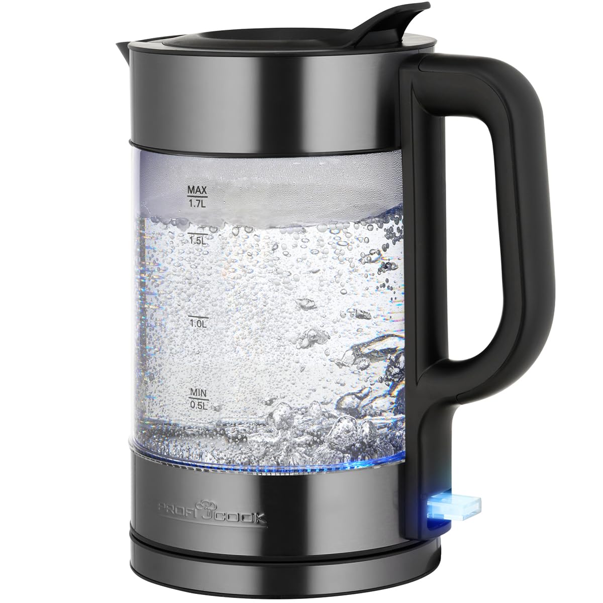 PROFICOOK PC-WKS 1322 G Dark Inox Wasserkocher (1,7 Liter, 2500 W, Edelstahl) 
