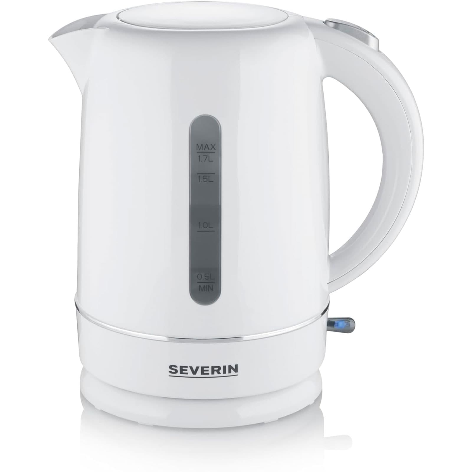 SEVERIN WK 4325 Wasserkocher (1,7 Liter, 2200 W, Kunststoff, wei&szlig;, kabellos, Kontrollleuchte) 
