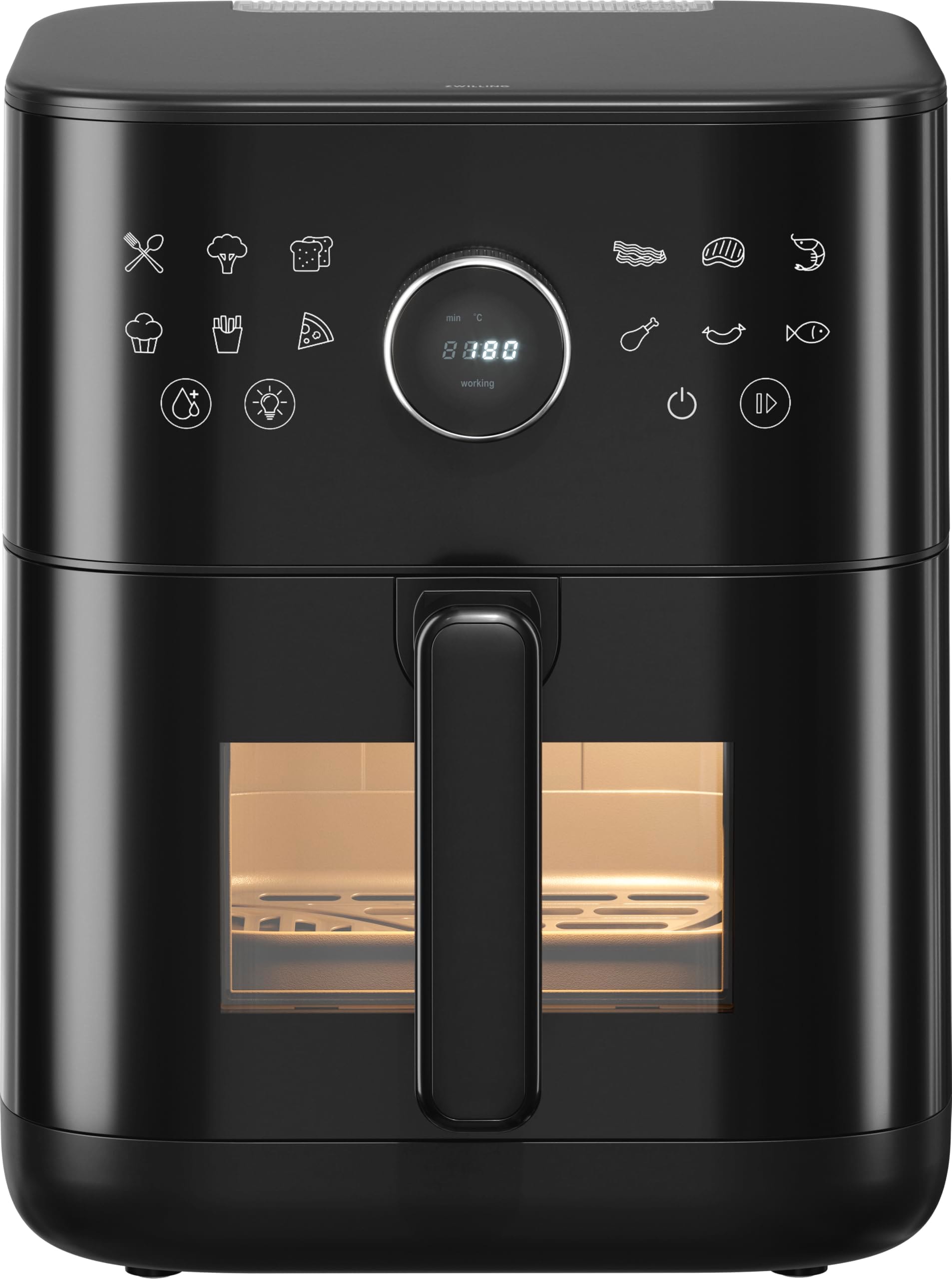 ZWILLING Air Fryer Pro 6 L, Hei&szlig;luftfritteuse, 12 Programme, Infrarot-Heizung, Wasser-Spr&uuml;hfunktion, 1800 Watt 