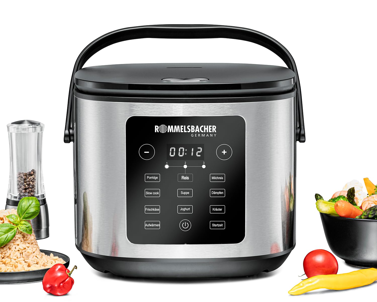 ROMMELSBACHER MRK 950 Multi Reiskocher (5 Liter, 860 W, Warmhaltefunktion, Antihaftbeschichtung (PFAS-frei), 12 Programme) 