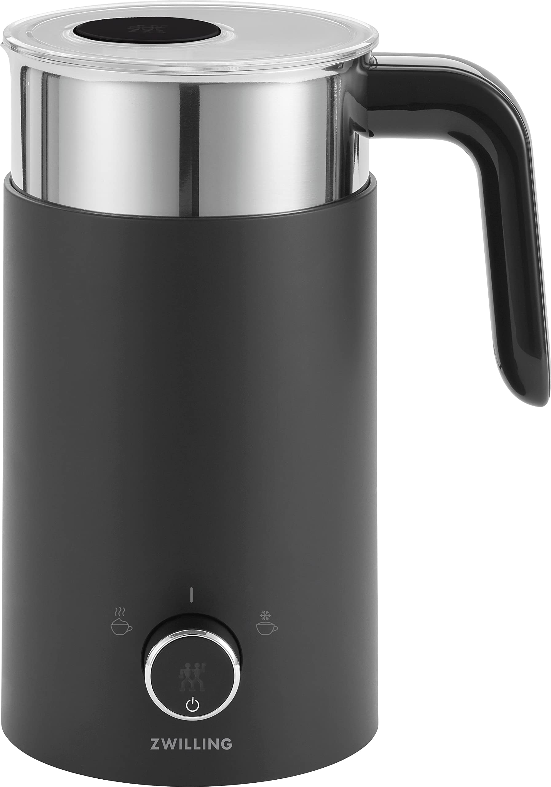 ZWILLING 1010479 Enfinigy Milchaufsch&auml;umer (0,4 Liter, 600 Watt, Kunststoff/Edelstahl, Schwarz, geeignet f&uuml;r pflanzliche Milch-Alternativen, 2 Aufs&auml;tze, hei&szlig;e und kalte Getr&auml;nke) 