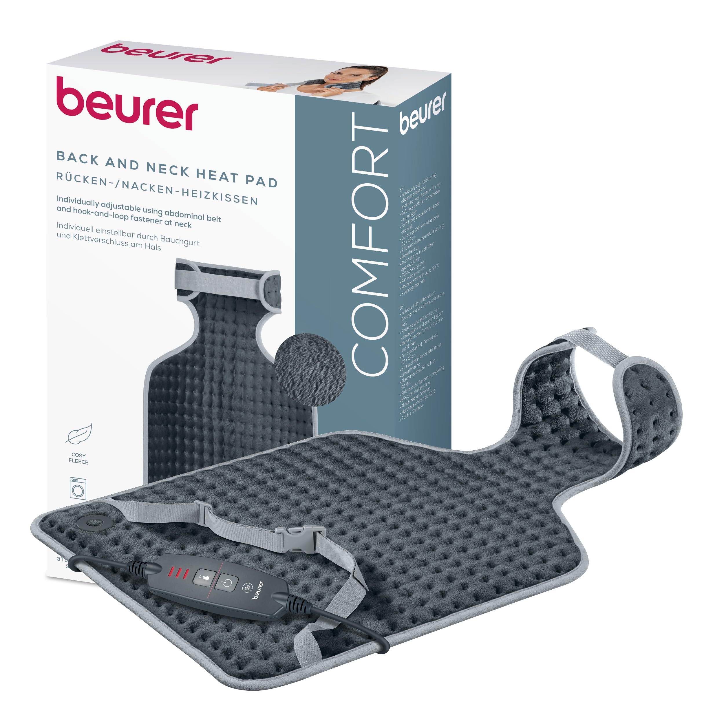 BEURER HK 64 Cosy Grey R&uuml;cken-/Nacken Heizkissen 