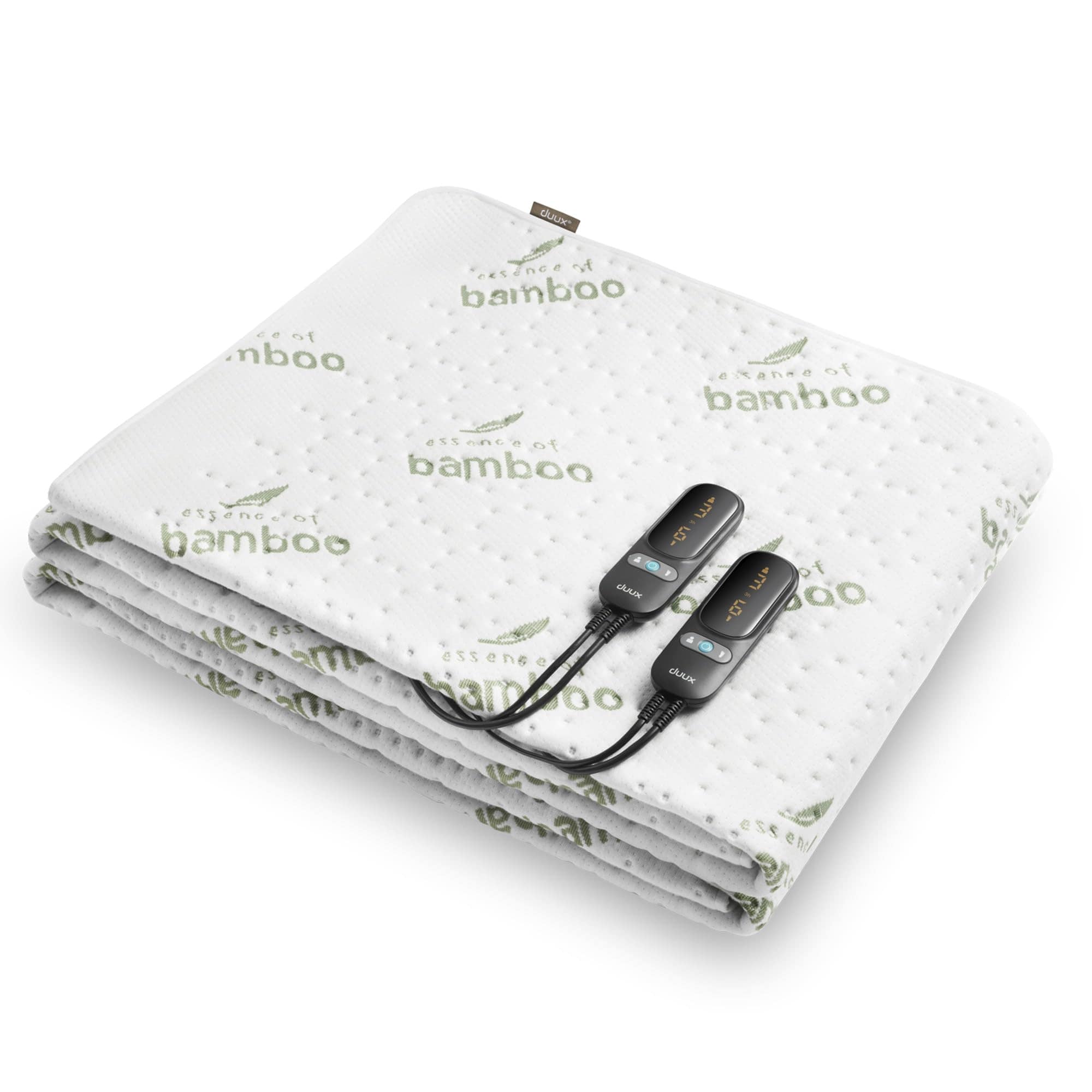 duux Snooze Bamboo Wei&szlig; 155 x 200 W&auml;rmeunterbett (6 Heizstufen, 116 Watt, 2 separat regelbare Zonen, maschinenwaschbar bei 30 &deg;C, 1-9 Stunden Timer, &Uuml;berhitzungsschutz) 