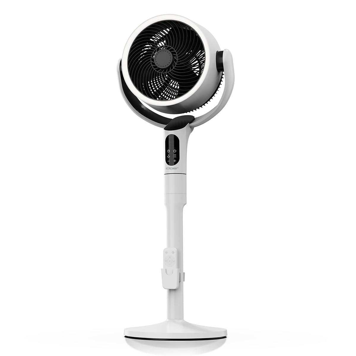 CLOER FA2001 Venti-Lenti Stand-/Tischventilator (Stand- und Tischventilator, 12 Geschwindigkeitsstufen, Touch-Bedienfeld, Fernbedienung, Oszillations Winkel auf 60&deg;, 90&deg; oder 120&deg; einstellbar, Timer, Schlafmodus, Aromapad f&uuml;r &auml;therische &Ouml;le, H&ouml;he 58,5/95,5 
