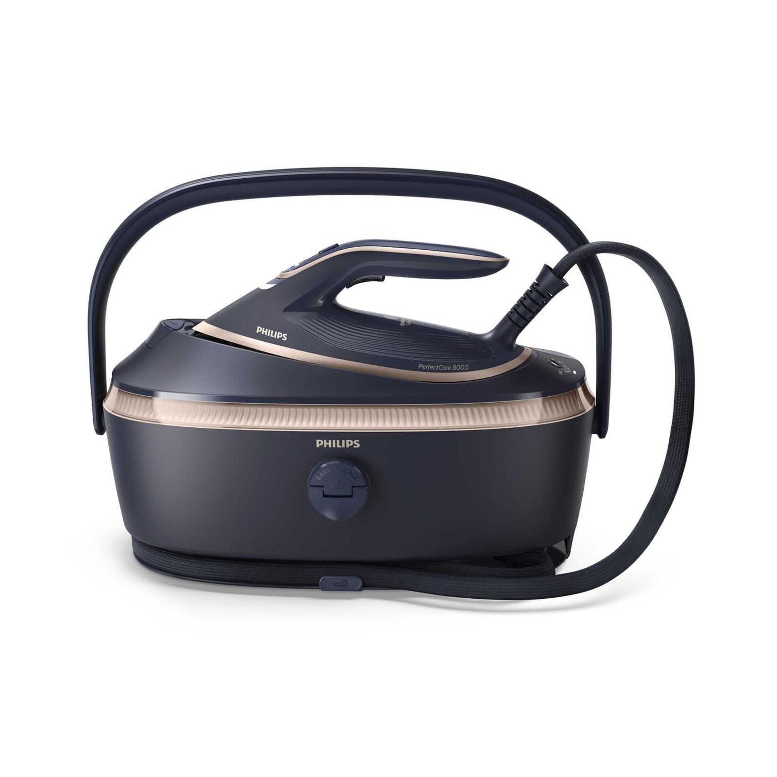 Philips PSG8300/20 PerfectCare 8000 Series Dampfb&uuml;gelstation (3120 W, 850 g Dampfsto&szlig;, 9 bar Pumpendruck, OptimalTEMP Technologie, 1,4 L Tank, Speed Mode | Dunkelblau/Gold) 