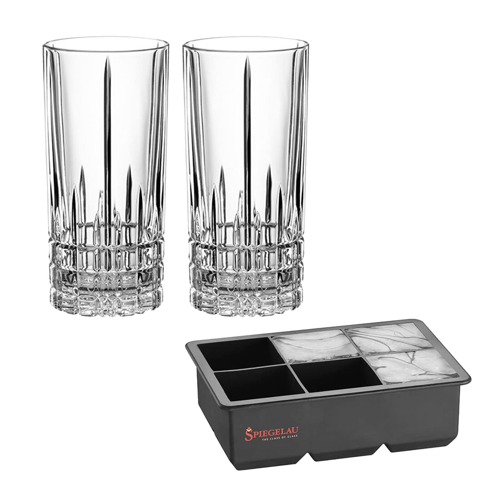Spiegelau Perfect Ice Cube Longdrinkgl&auml;ser Eisw&uuml;rfelform 3tlg 