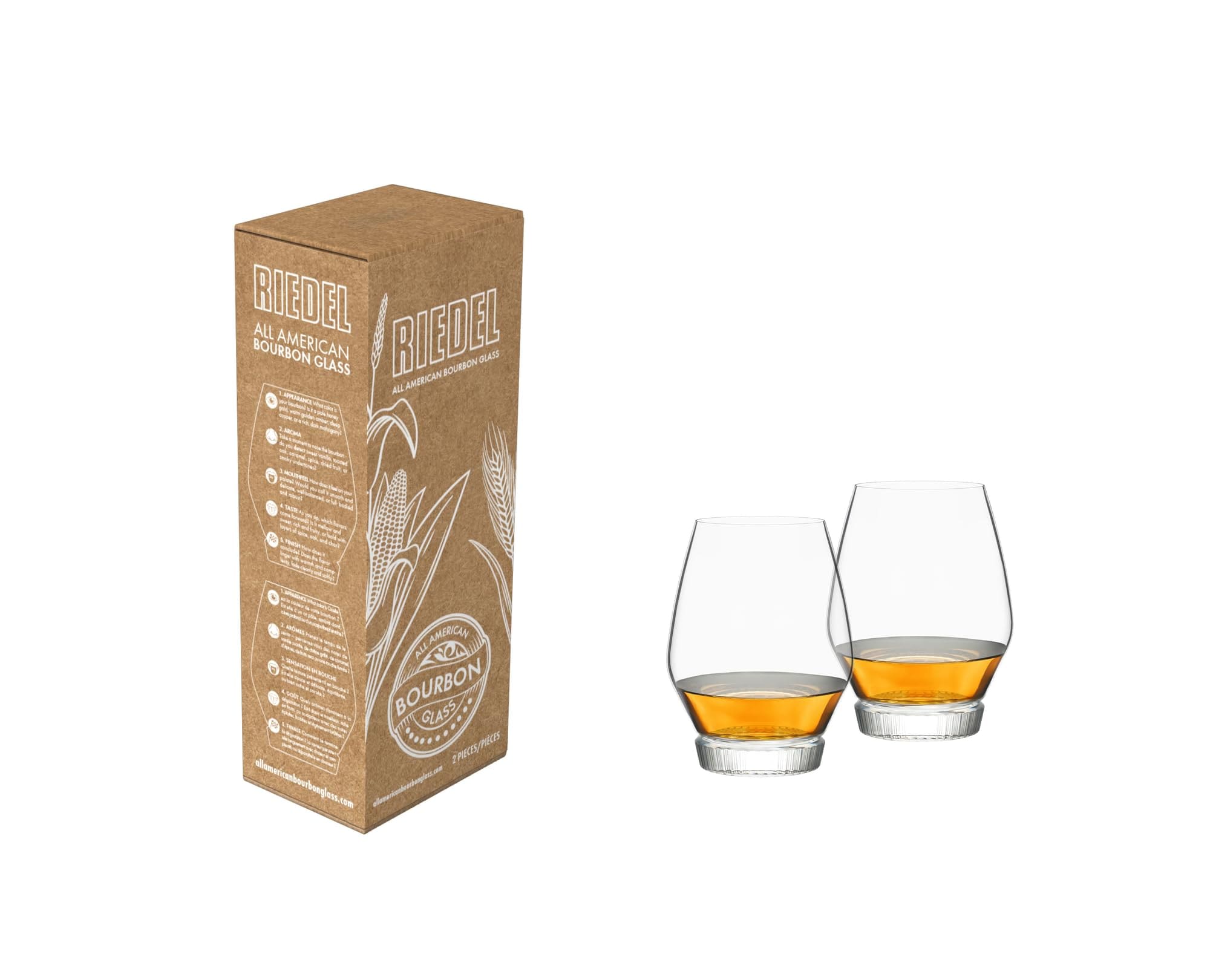 RIEDEL All American Bourbon Glas - 2er Set, Spirituosen Glas, Kristallglas, Sp&uuml;lmaschinenfest - 6416/73 