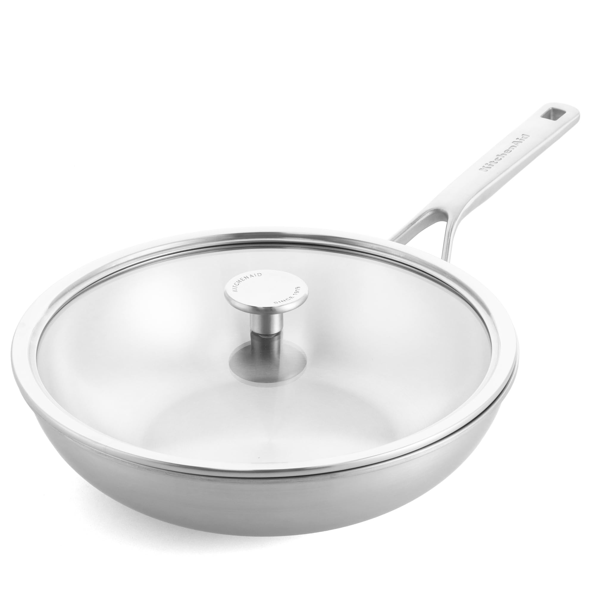 KitchenAid CC003254-001 Wok mit Glasdeckel 28cm Edelstahl 