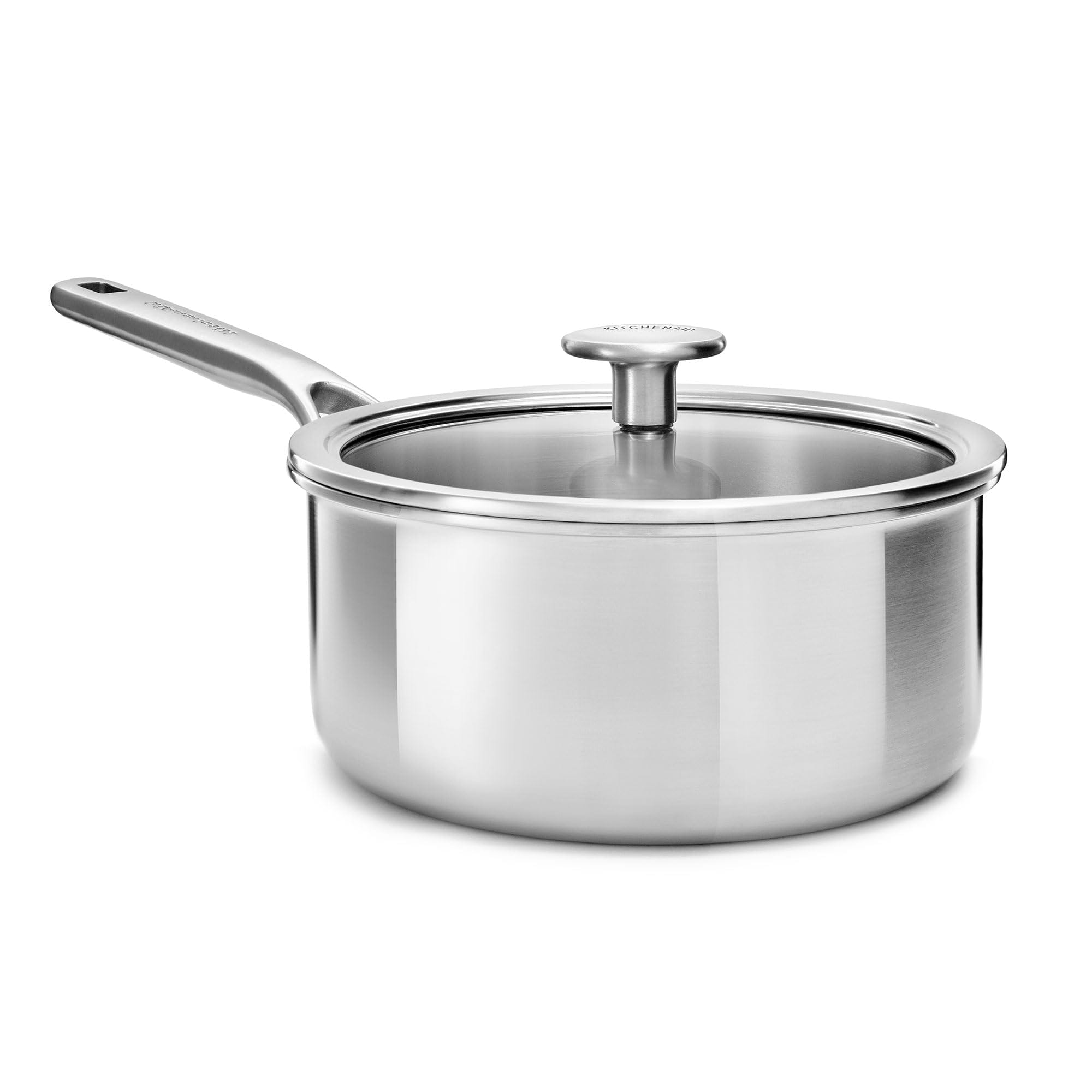 KitchenAid CC003257-001 Stielkasserolle mit Glasdeckel 2.1L 18cm Edelstahl 